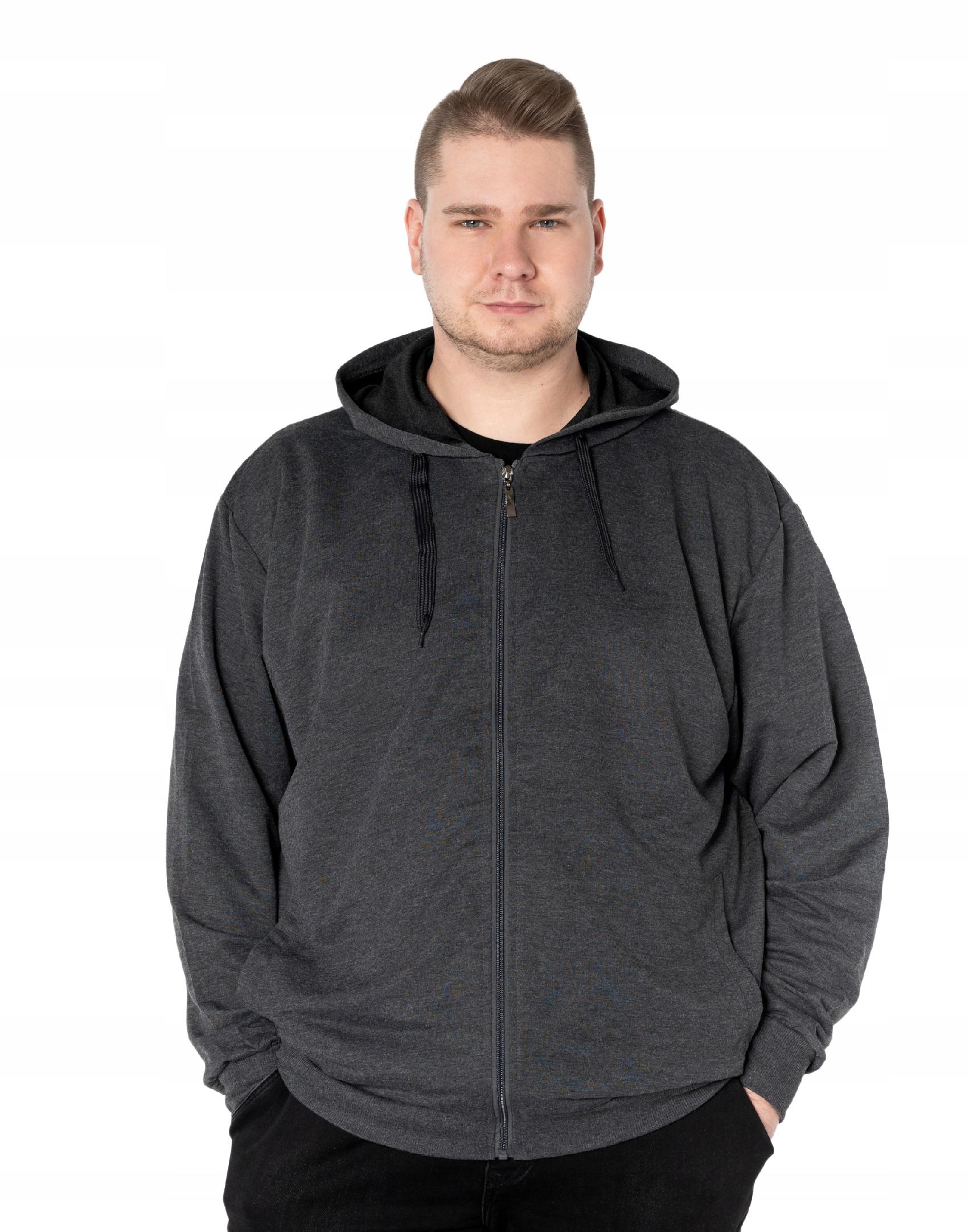 

Duża Bluza Męska Rozsuwana z Kapturem 2299-04 7XL