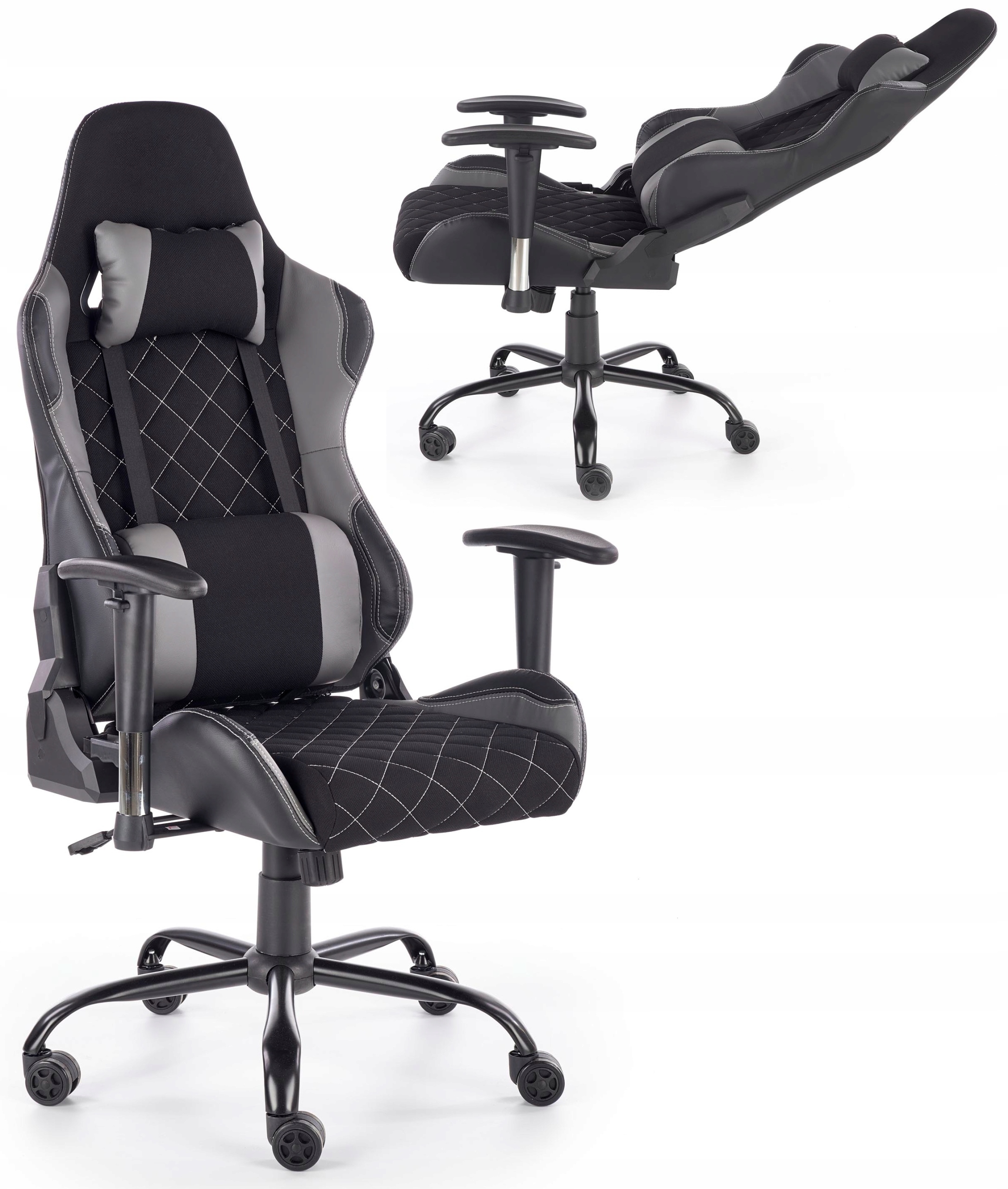 Fotel Gamingowy Obrotowy Biurowy Drake Czarno-szary Halmar