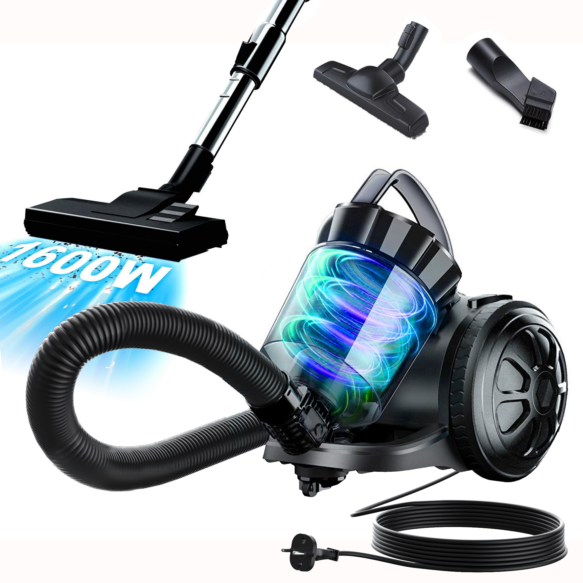 Odkurzacz Bezworkowy Lekki 1600W 2.2L Bezworkowy, Łatwy W Przenoszeniu