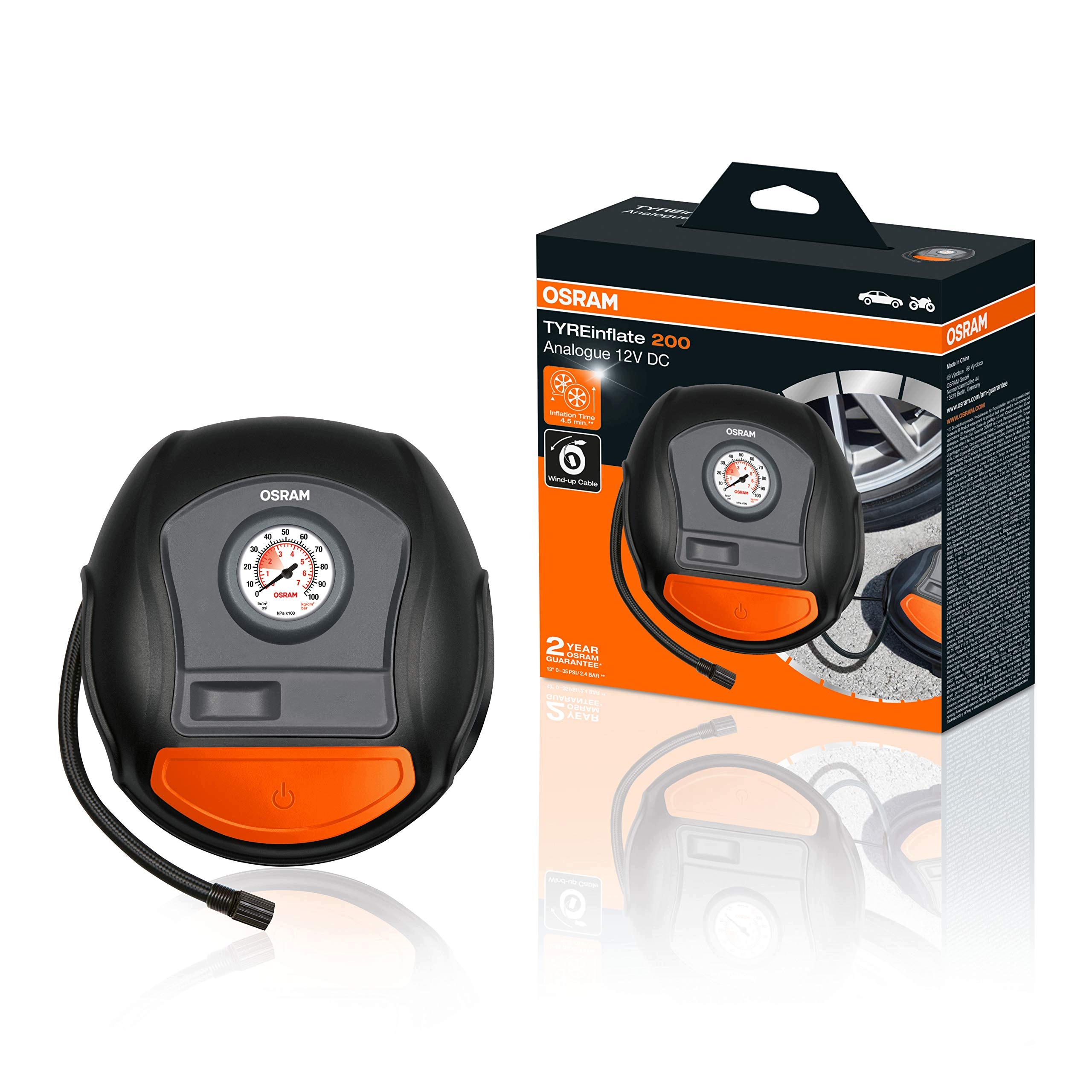 Kompresor Do Auta 12V Pumpa Na Pneumatiky 5,5 Bar Navíjecí Kabel Adaptéry