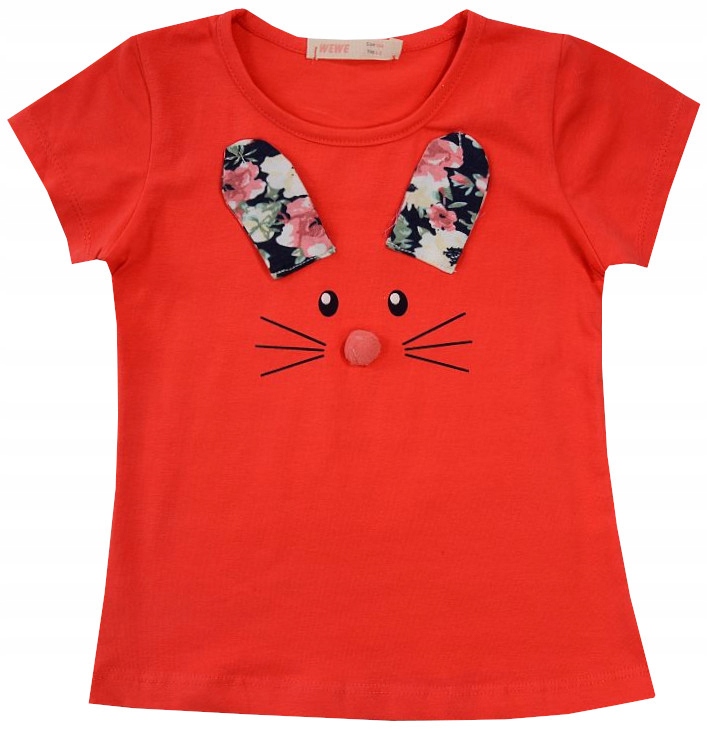 

Bluzka T-shirt dziewczęcy Kotek czerwień 110 J189G