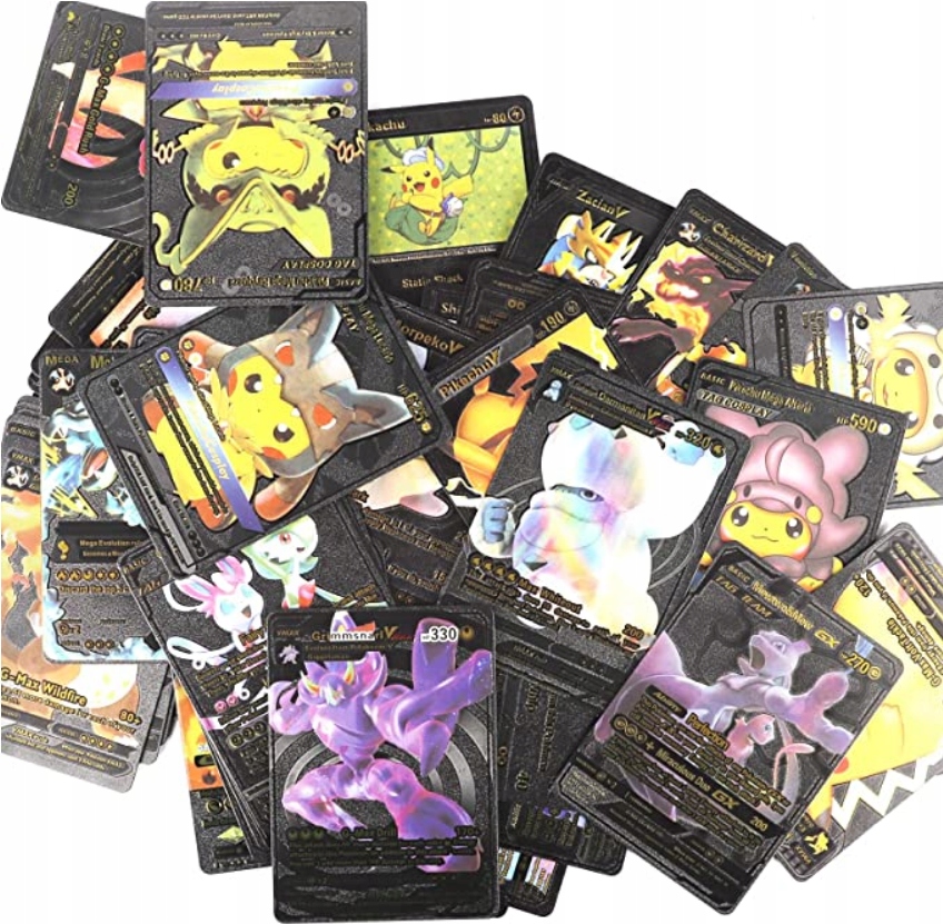 

Czarne kolekcjonerskie karty Pokemon extras