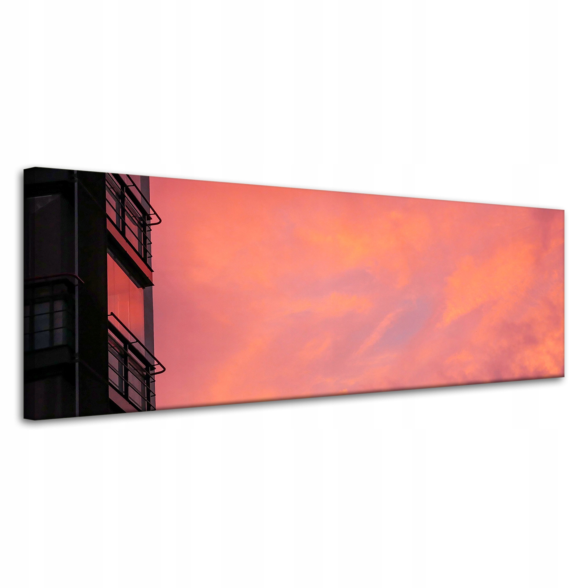Obraz na plátně Růžové nebe Západ slunce Budova 120x40