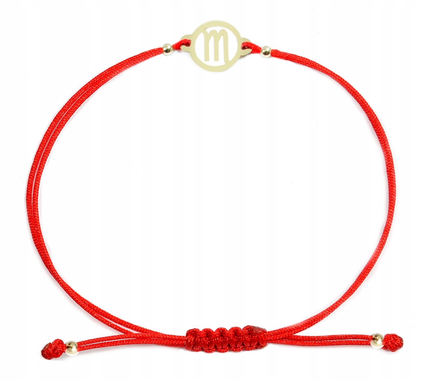 Zlatý náramek na šňůrce znamení zvěrokruhu Štír (ryzost 585)