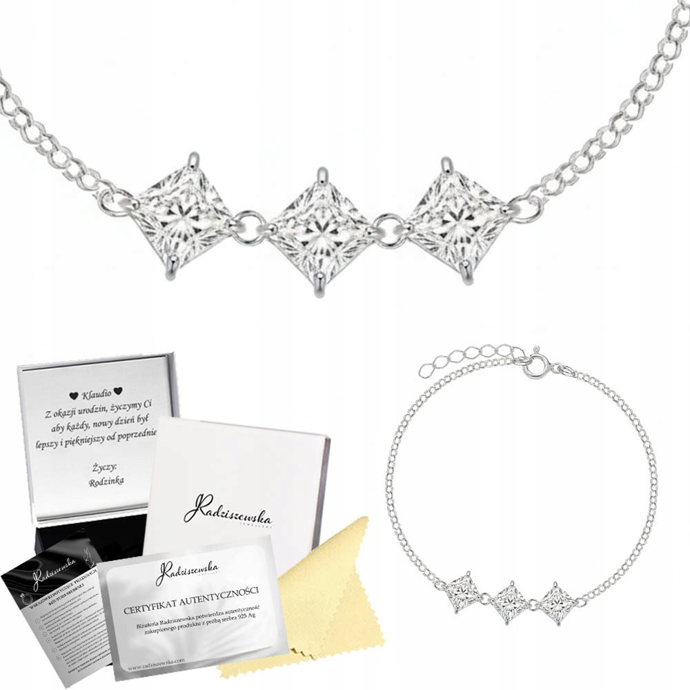 Stříbrný náramek s zirkony Dárek Den Žen Stříbro Přání