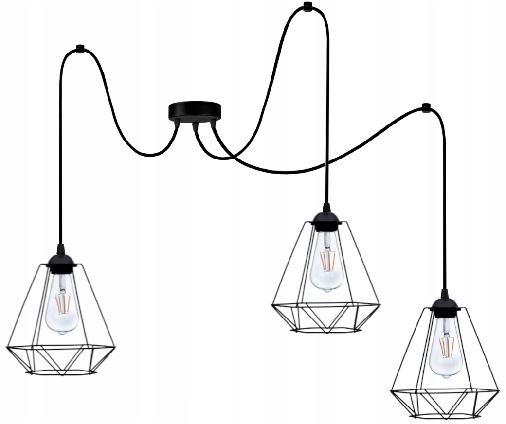 

Lampa Wisząca Sufitowa Żyrandol Pająk Edison Loft