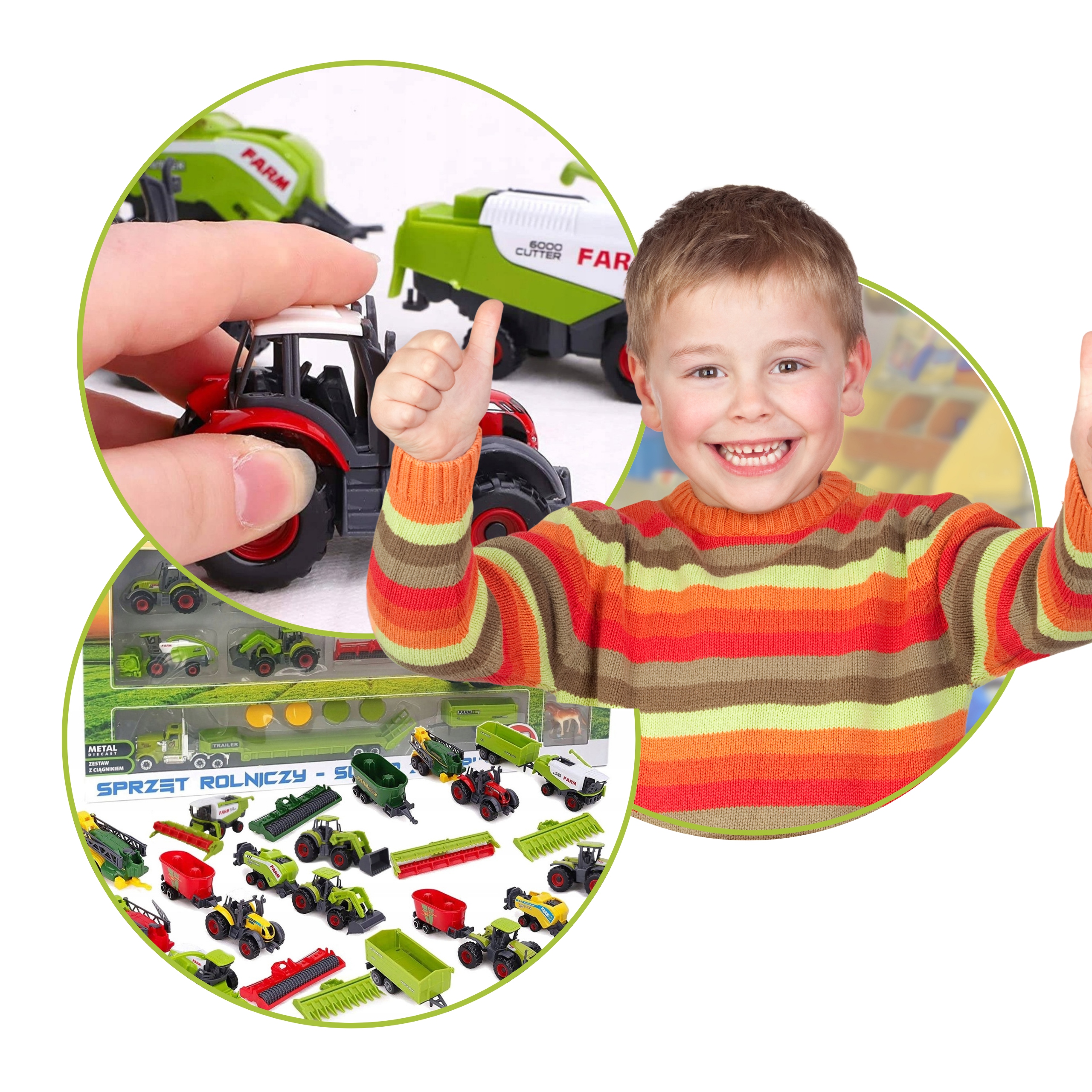 Maszyny Rolnicze Traktory Kombajny Duży Zestaw Farmera dla Dzieci Zwierzęta Bohater / Bajka Inny