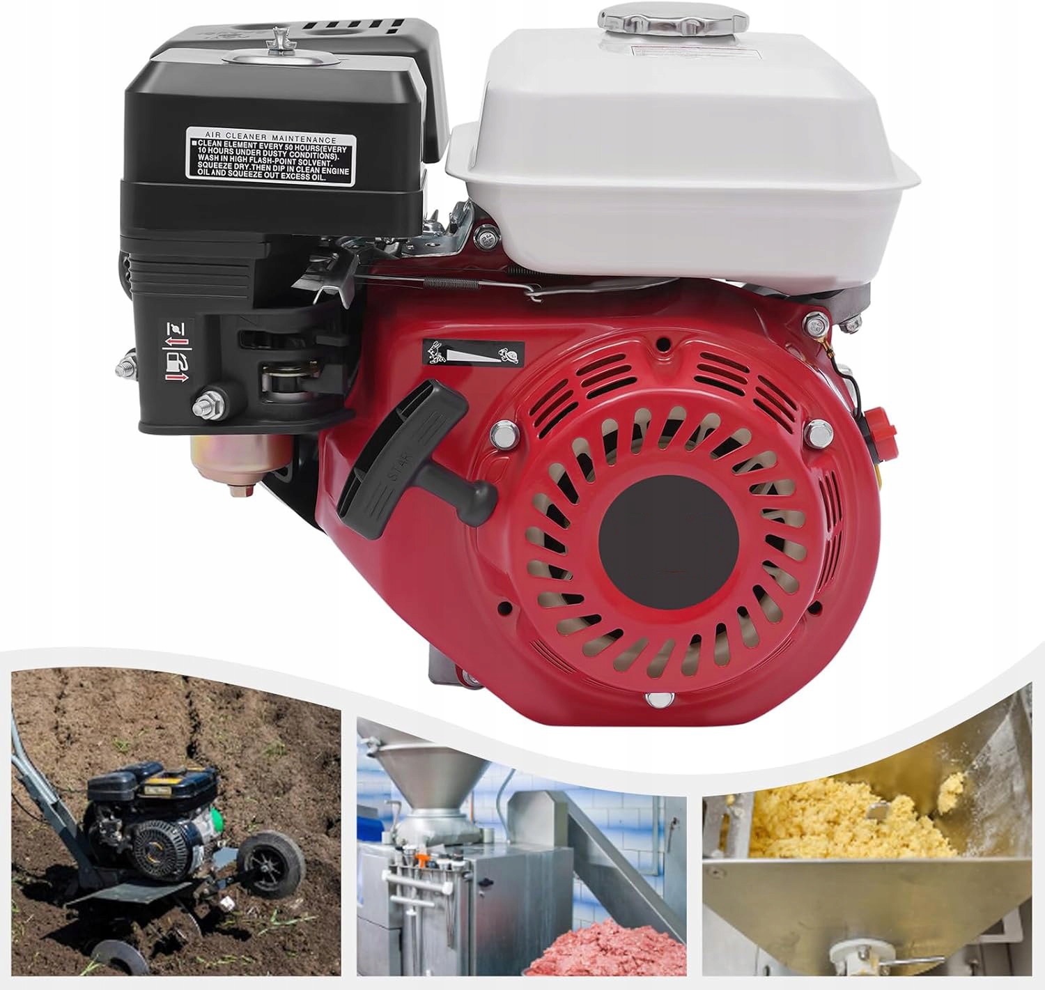 Benzínový Motor Pre Zhutňovače Pôdy, Rotavátory 7HP, Hriadeľ 19MM, Ohv
