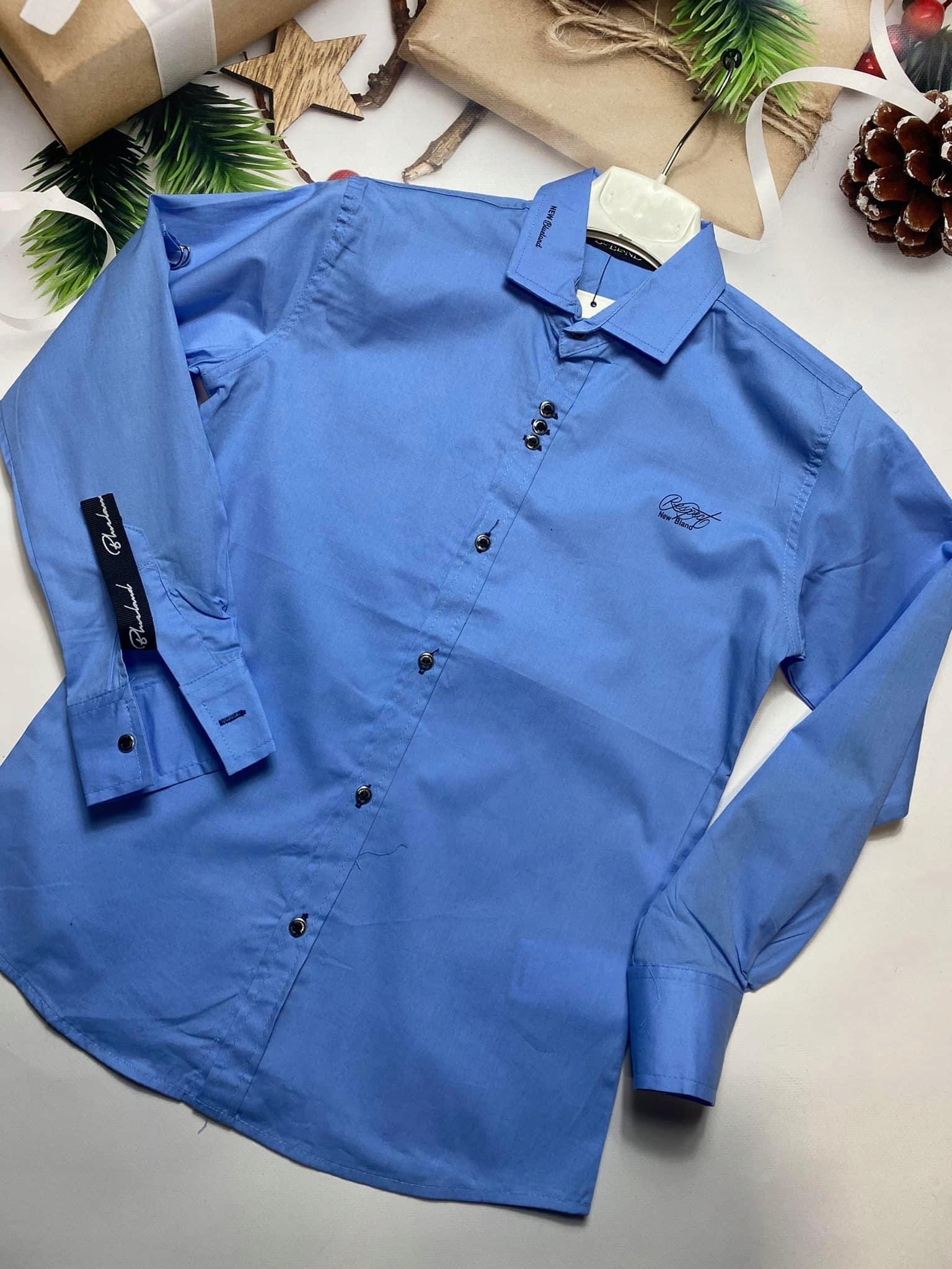 146 KOSZULA elegancka święta chłopięca niebieska