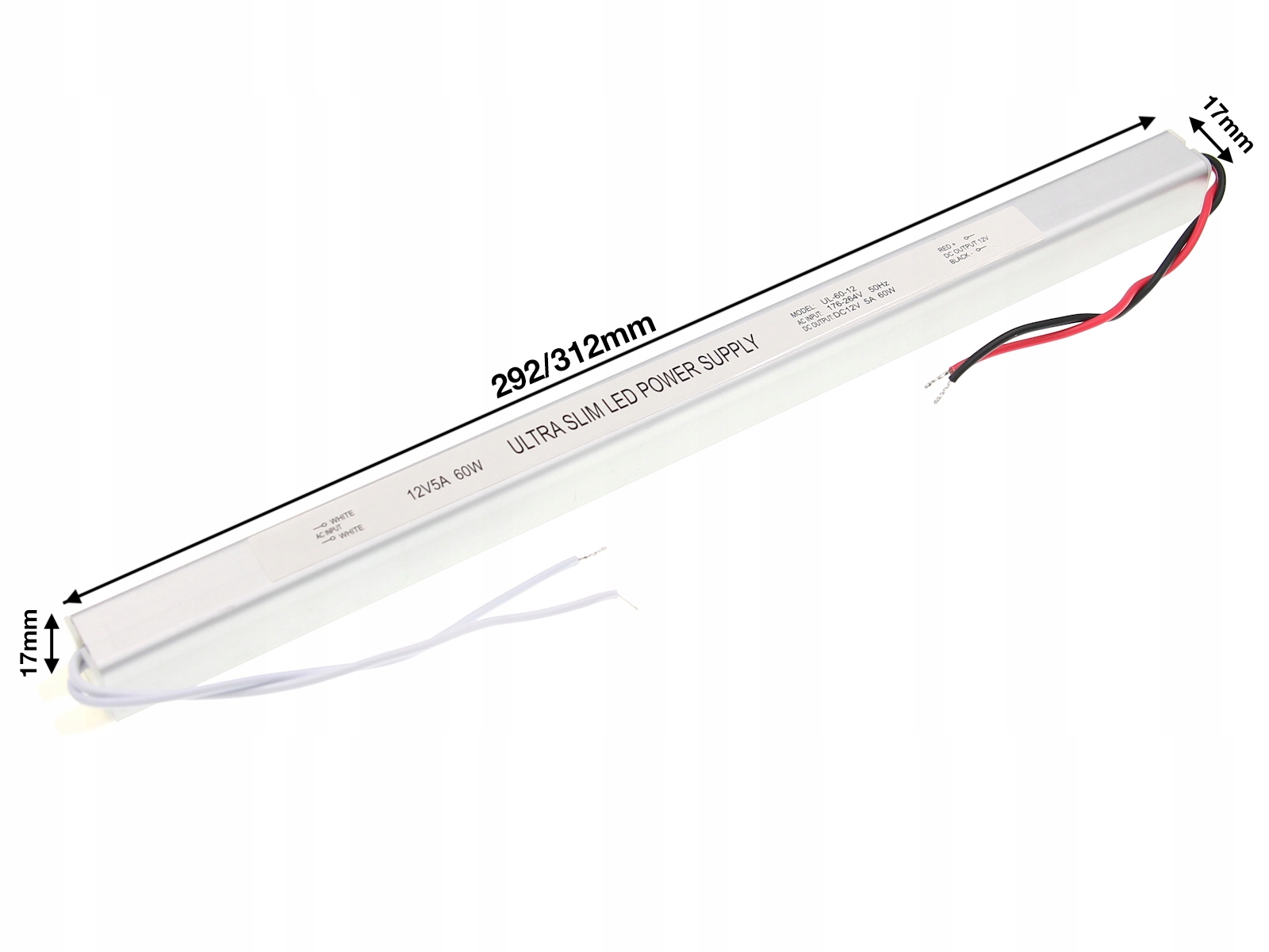 ZASILACZ LED 12V 60W 5A Do Taśm MONO RGB ULTRA SLIM WĄSKI Kod producenta ZUL-055
