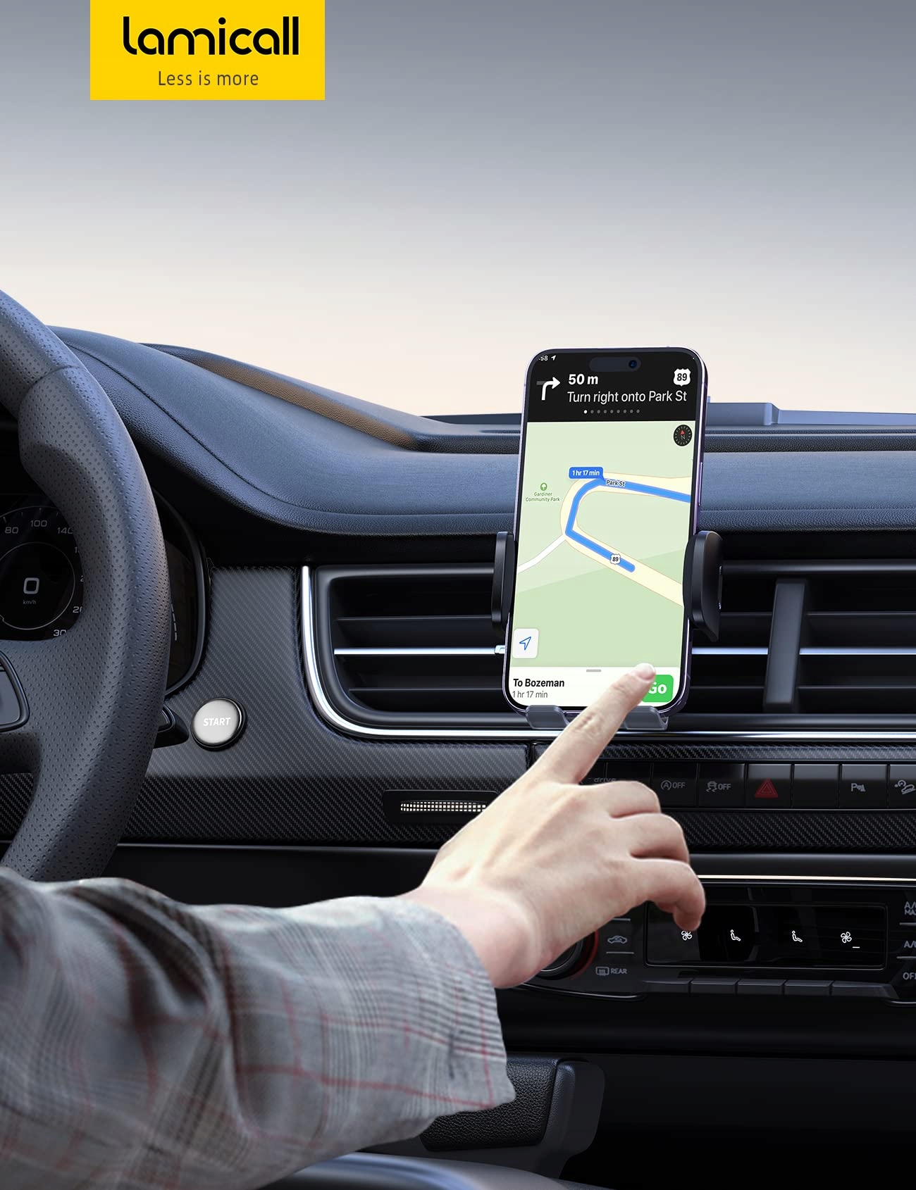 LAMICALL Uchwyt Samochodowy 360° do iPhone — miniatura 7