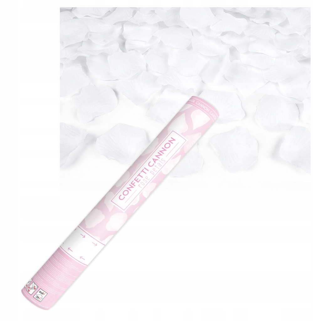 Tuby Konfetti Piękne Białe Płatki Róż Ślub Wesele 60cm 4szt do Sesji Zdjęć EAN (GTIN) 5901157431271