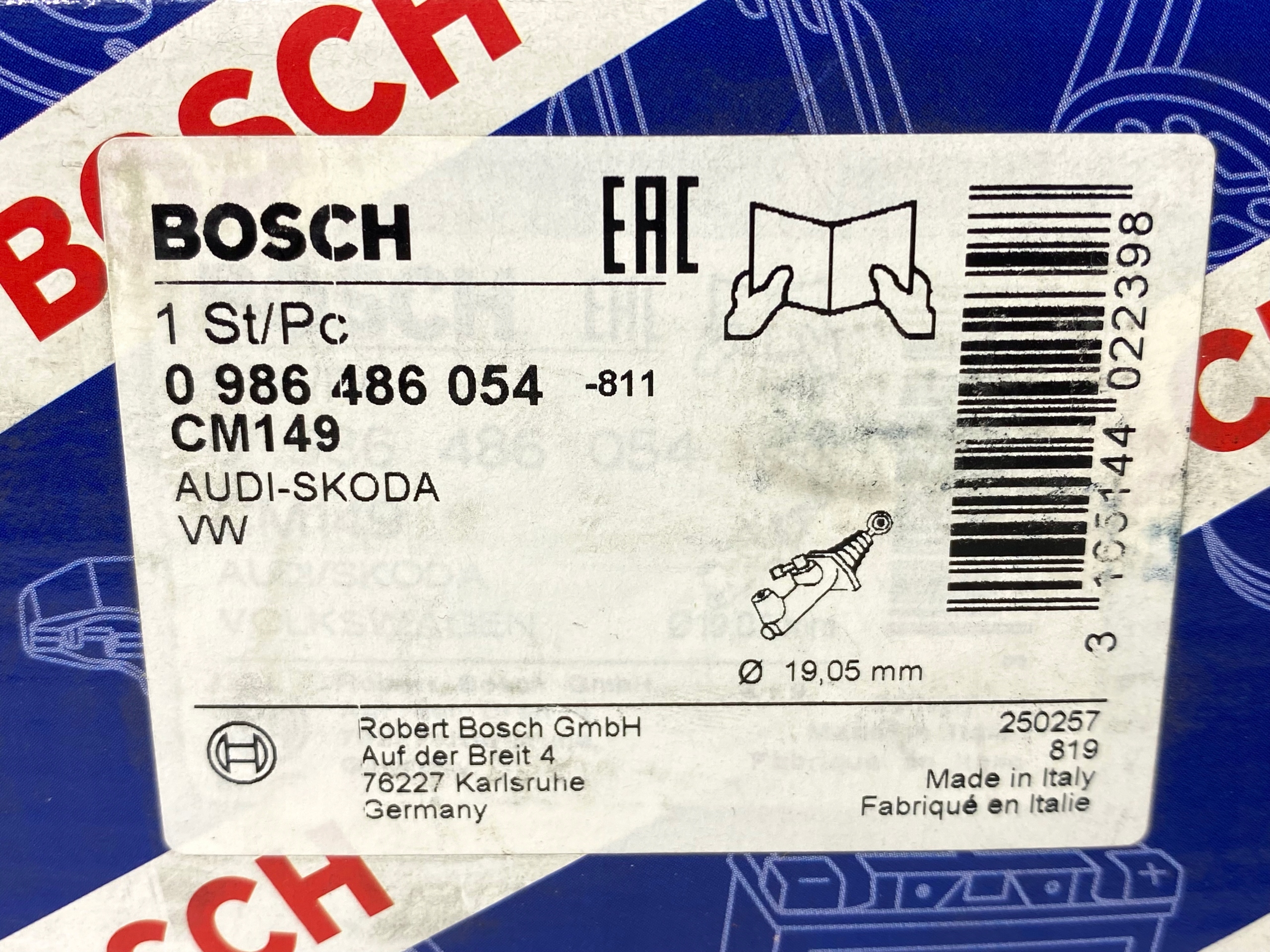 POMPA SPRZĘGŁA VW AUDI SKODA 0986486054 Producent części Bosch