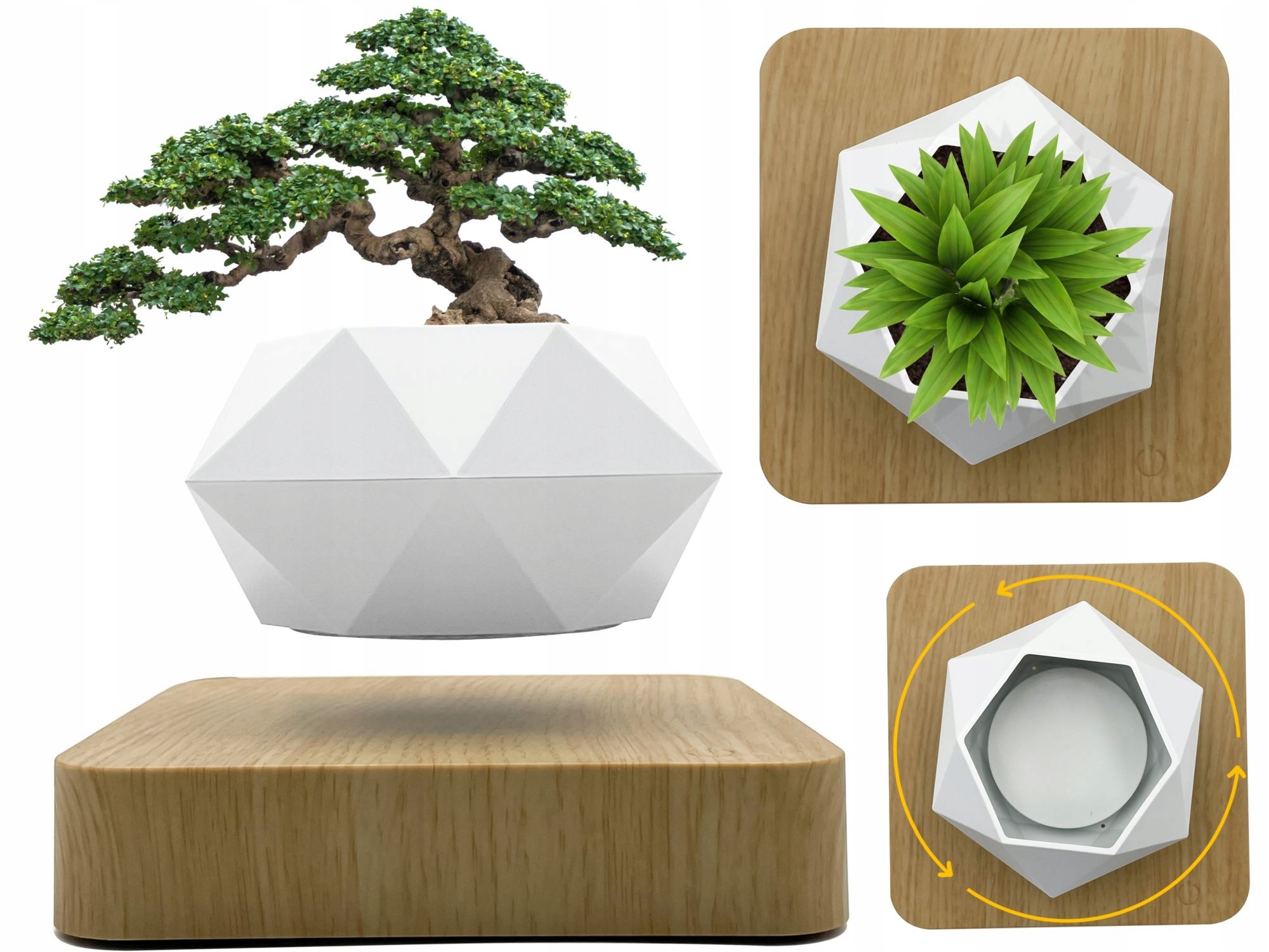 

Doniczka lewitująca na kwiaty 360° Air Bonsai Beż