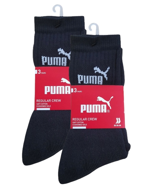 Puma skarpety długie 6 par 43/46 czarne Marka Puma