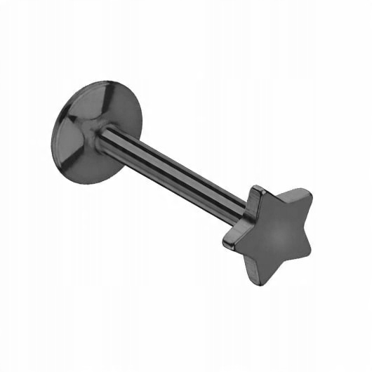 

Labret z gwiazdką Gwint wewnętrzny 1,2/6 czarny