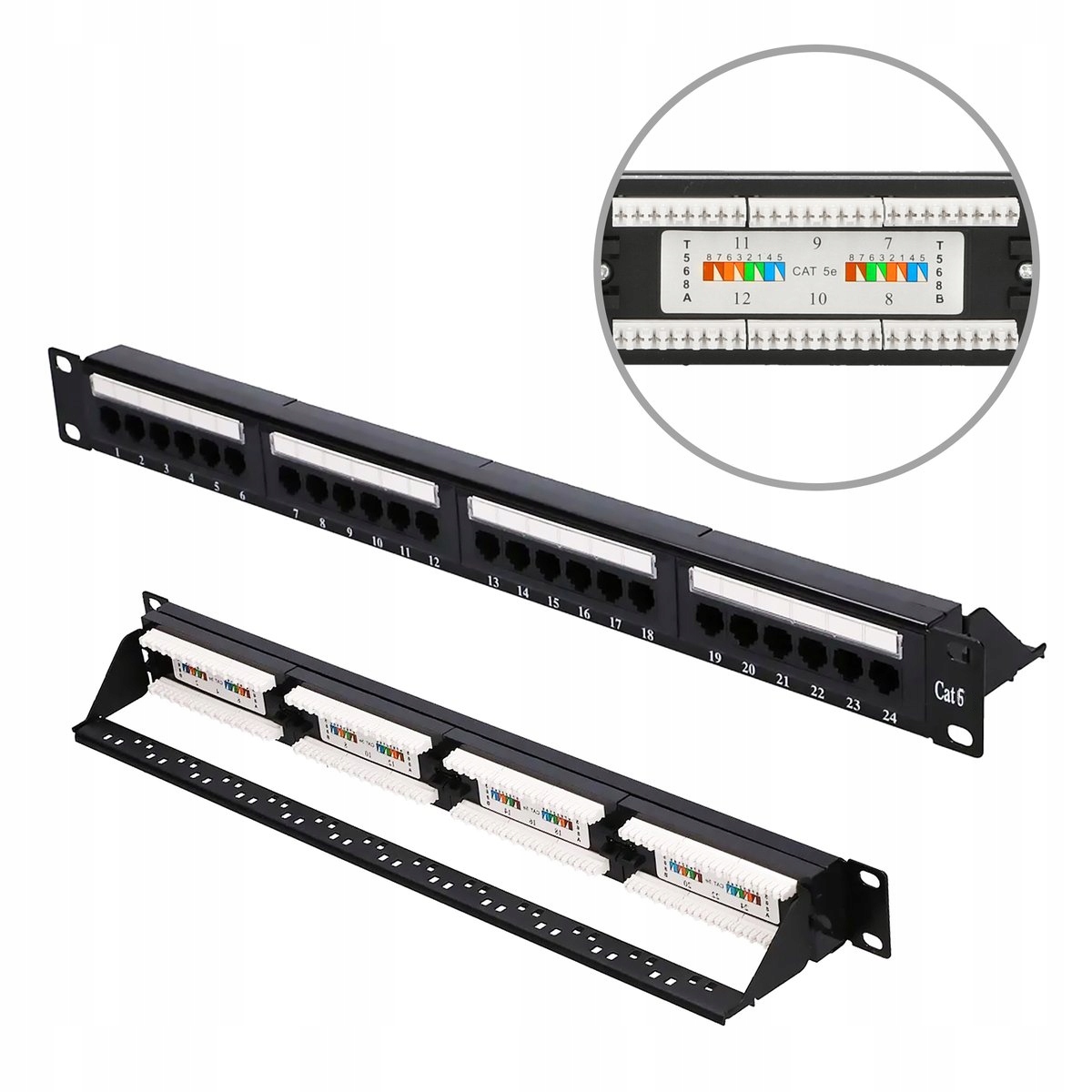 Patch panel patchpanel RACK 19'' kat.6 24p UTP