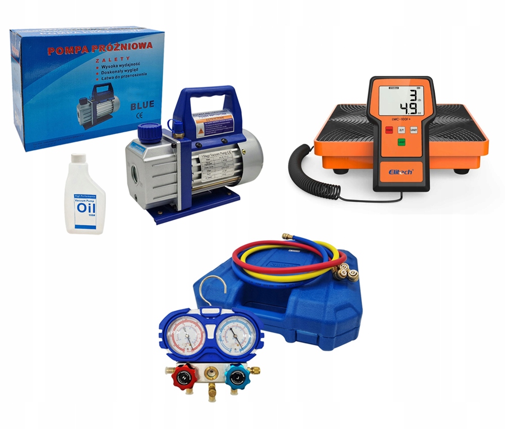 Sada na montáž a servis klimatizácie Čerpadlo Manometry Hmotnosť