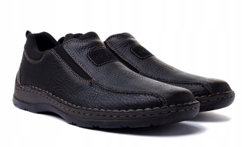 Rieker Pánské Černé Nazouváky S Logem 45 6DA