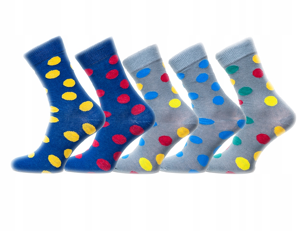 

5x Skarpetki kolorowe kółka kropki Polskie 41-43