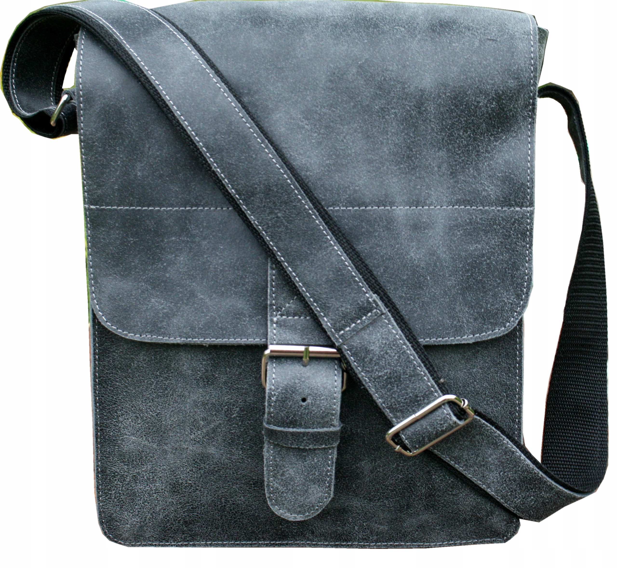 Pánská kožená taška přes rameno kabelka přes rameno vintage šedá polská výroba A4