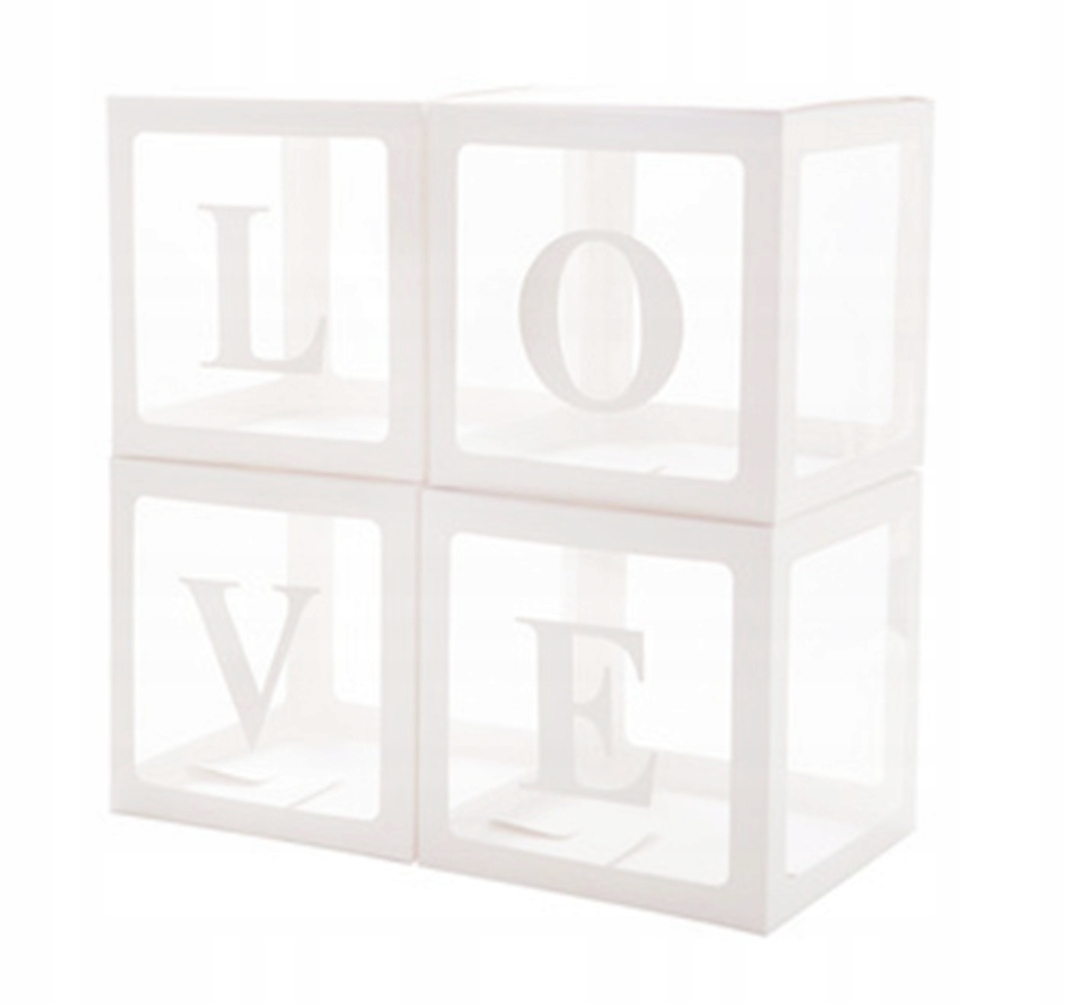 Pudełka na balony LOVE dekoracje WALENTYNKI roczek Marka Perfect