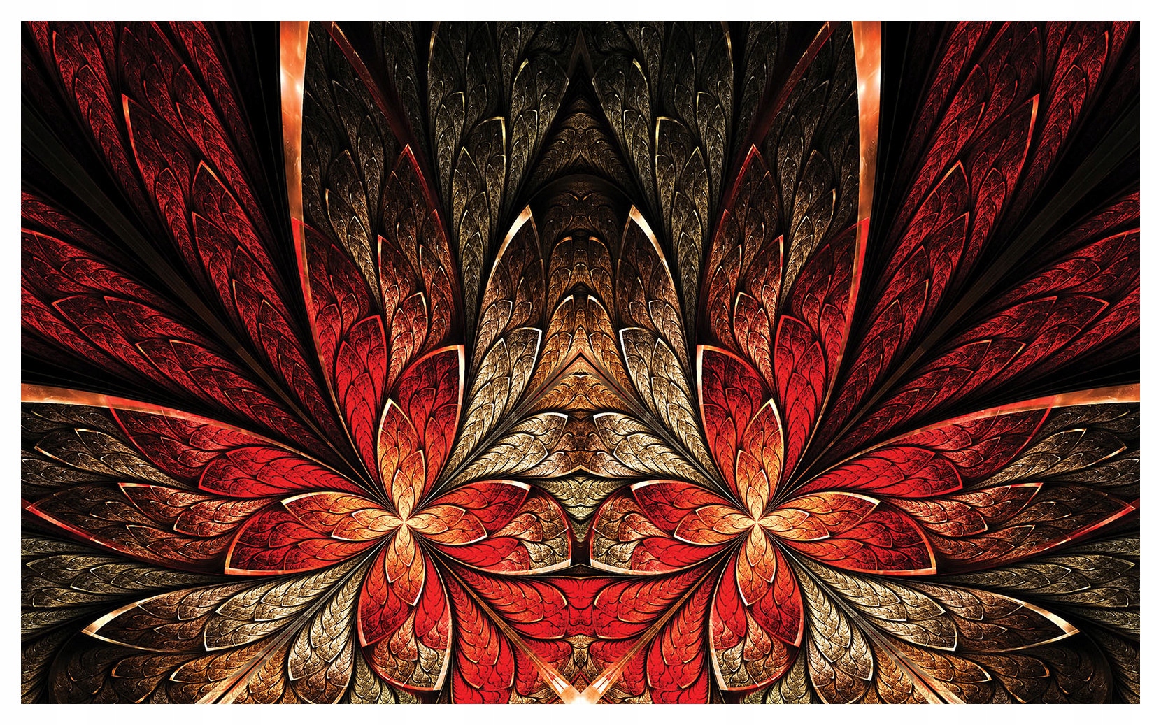 Vliesová fototapeta Zlatá křídla fraktálů abstrakce 350x250 lepidlo