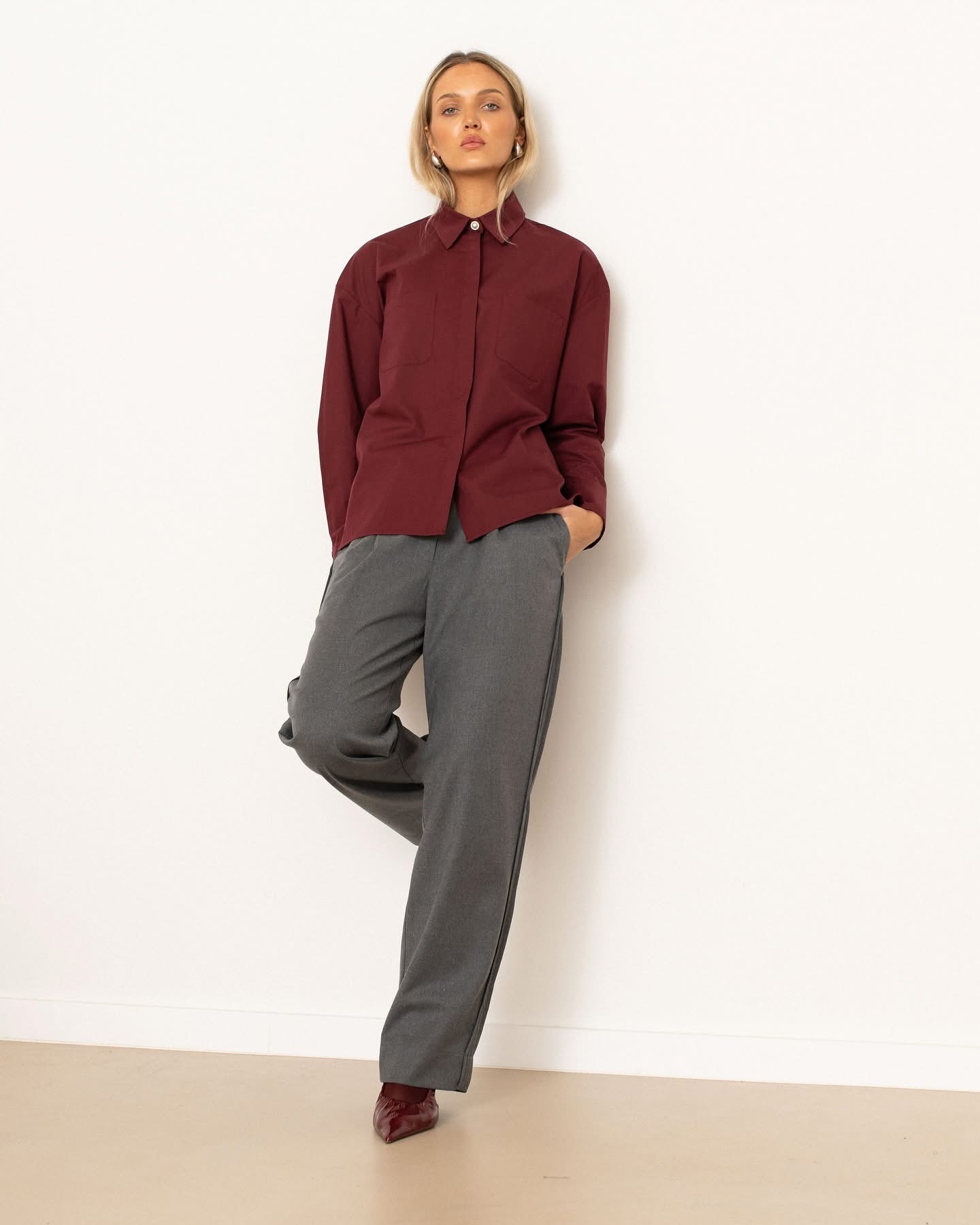 Dámská košilová halenka Bordó Lemonada velikost Univerzální