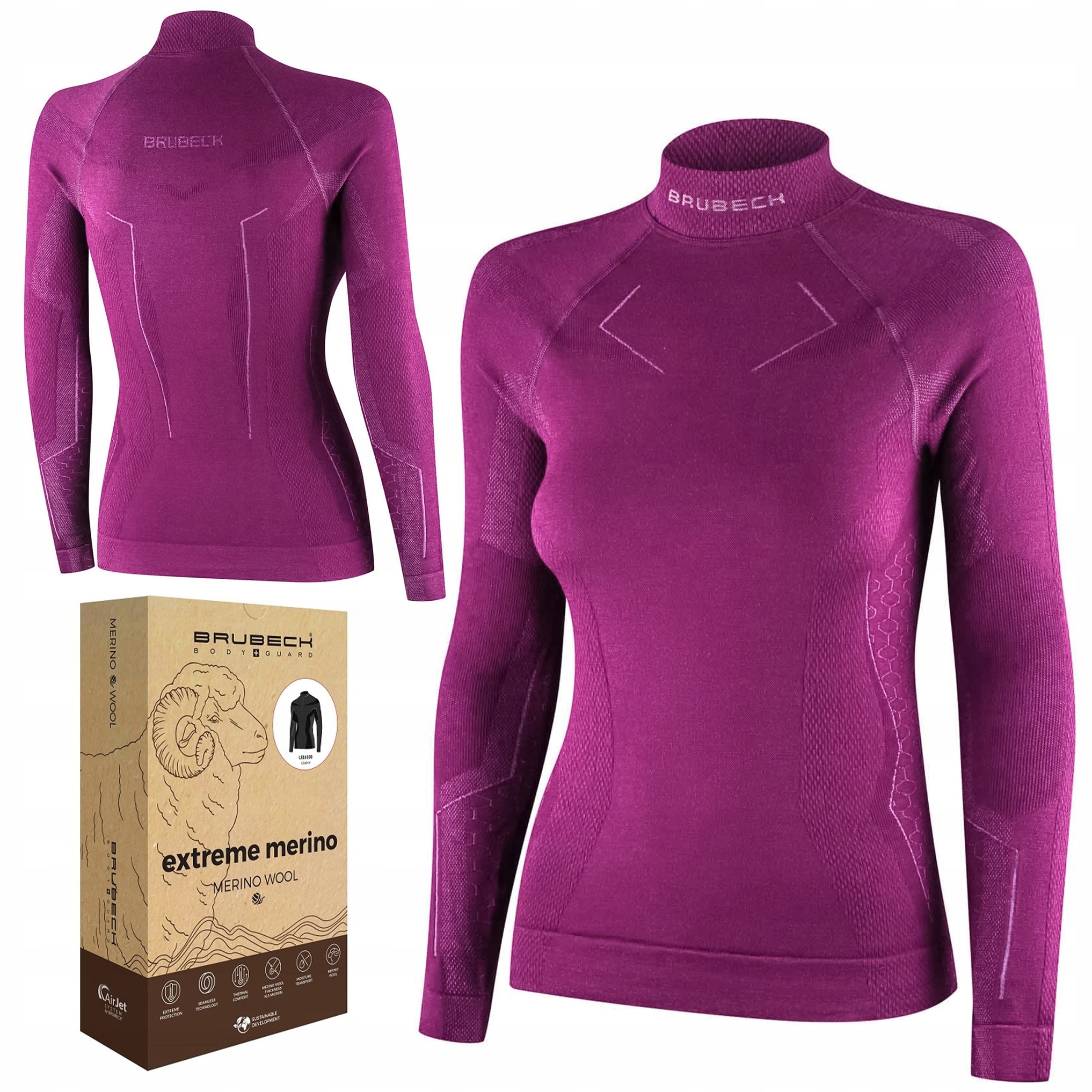 Termo mikina Brubeck Extreme z merino vlny, Mikina L