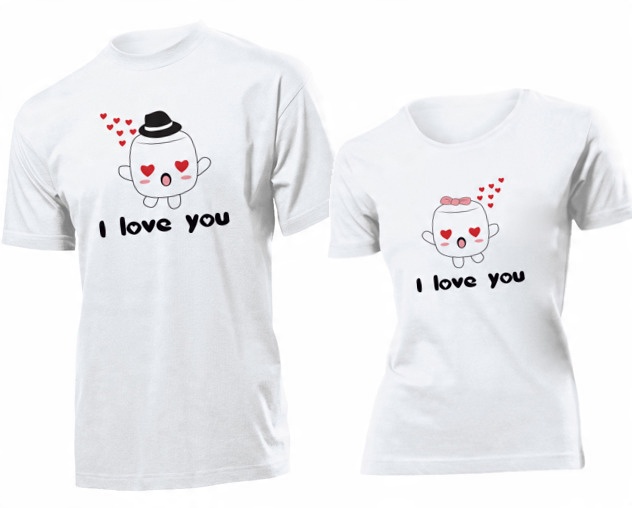 

Koszulki dla par I Love You Kocham Cie L