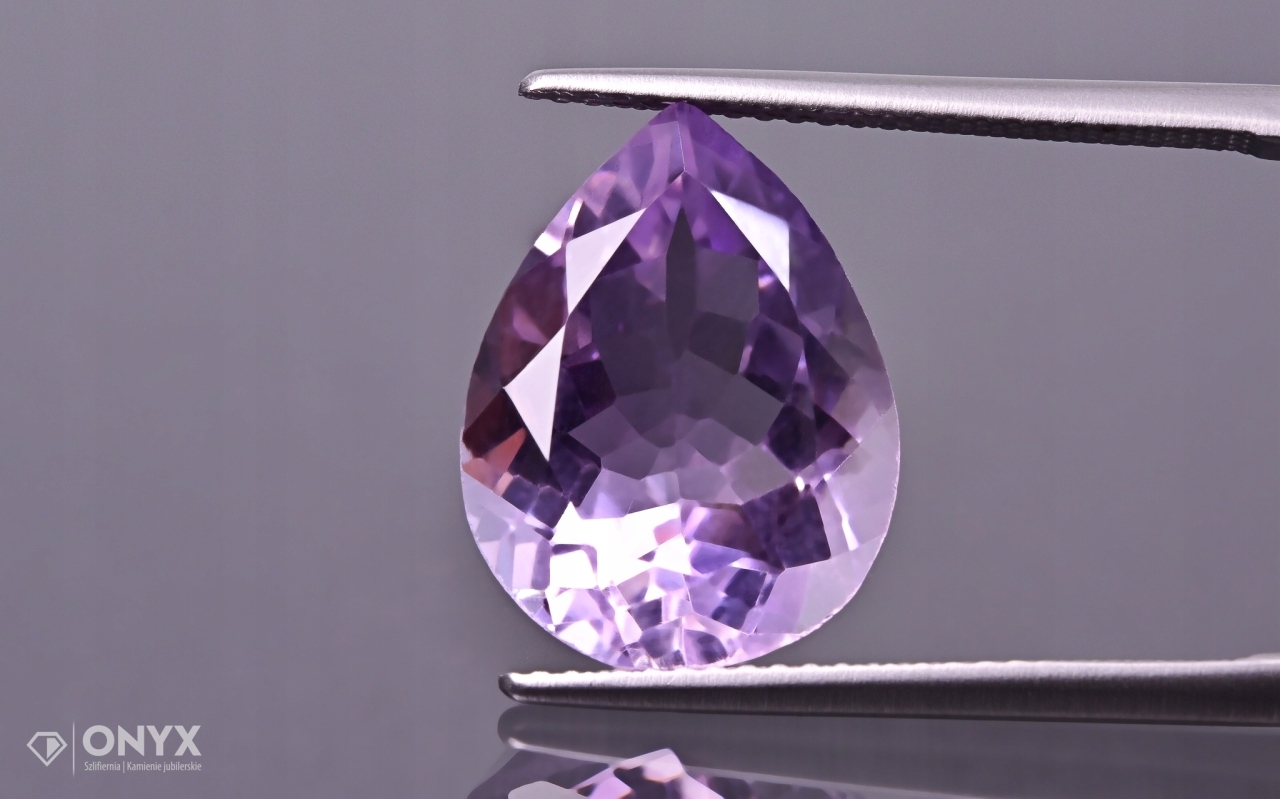 Ametyst fasetovaný slza 15,5x12 mm