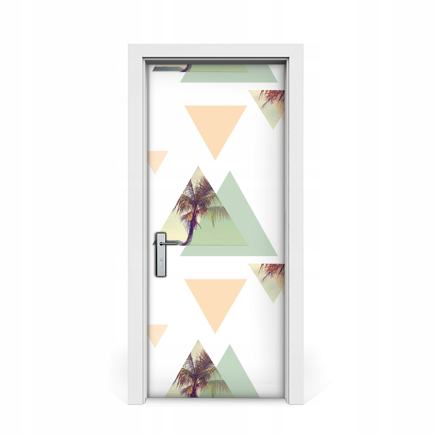 

Naklejka na drzwi Palmy w trójkątach 85x205