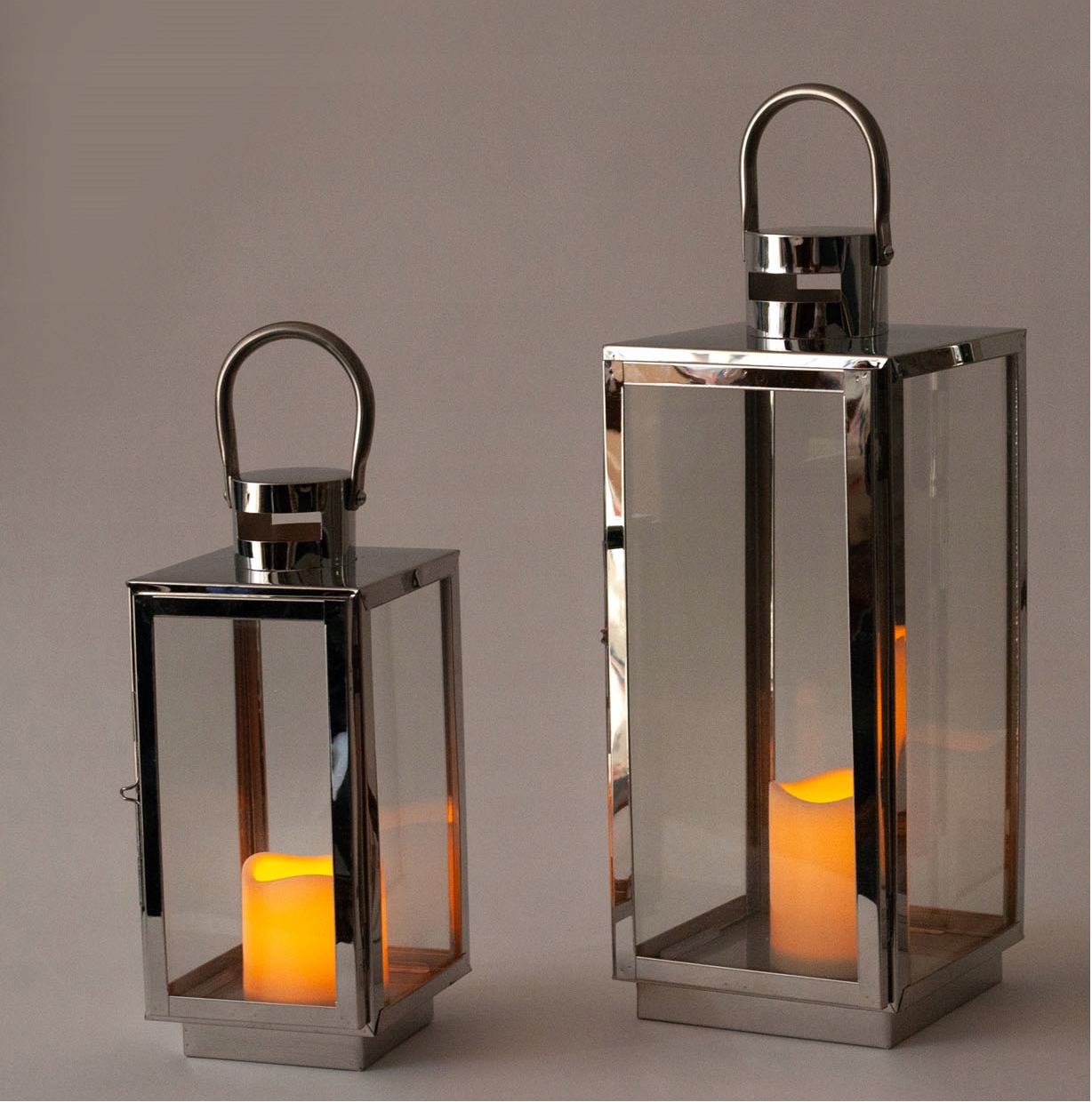 LATARNIE LAMPIONY CHROM GLAMOUR 30+42 + ŚWIECE LED Kod producenta 846-30&42S