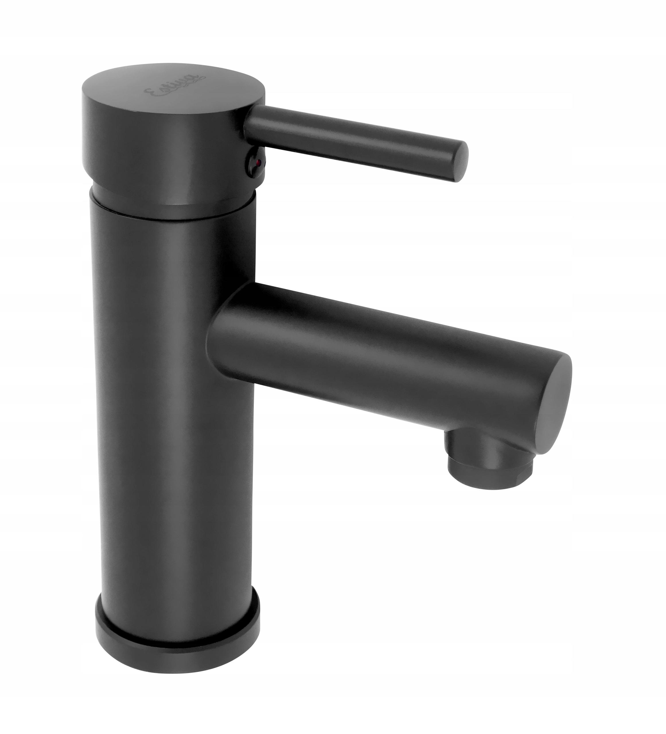 Bateria Umywalkowa Niska 17 CM Stojąca Czarna Mat Łazienkowa Owalna Kran