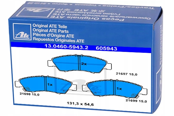 13.0460-5943.2 - Тормозные колодки ATE для HONDA JAZZ II 1.7