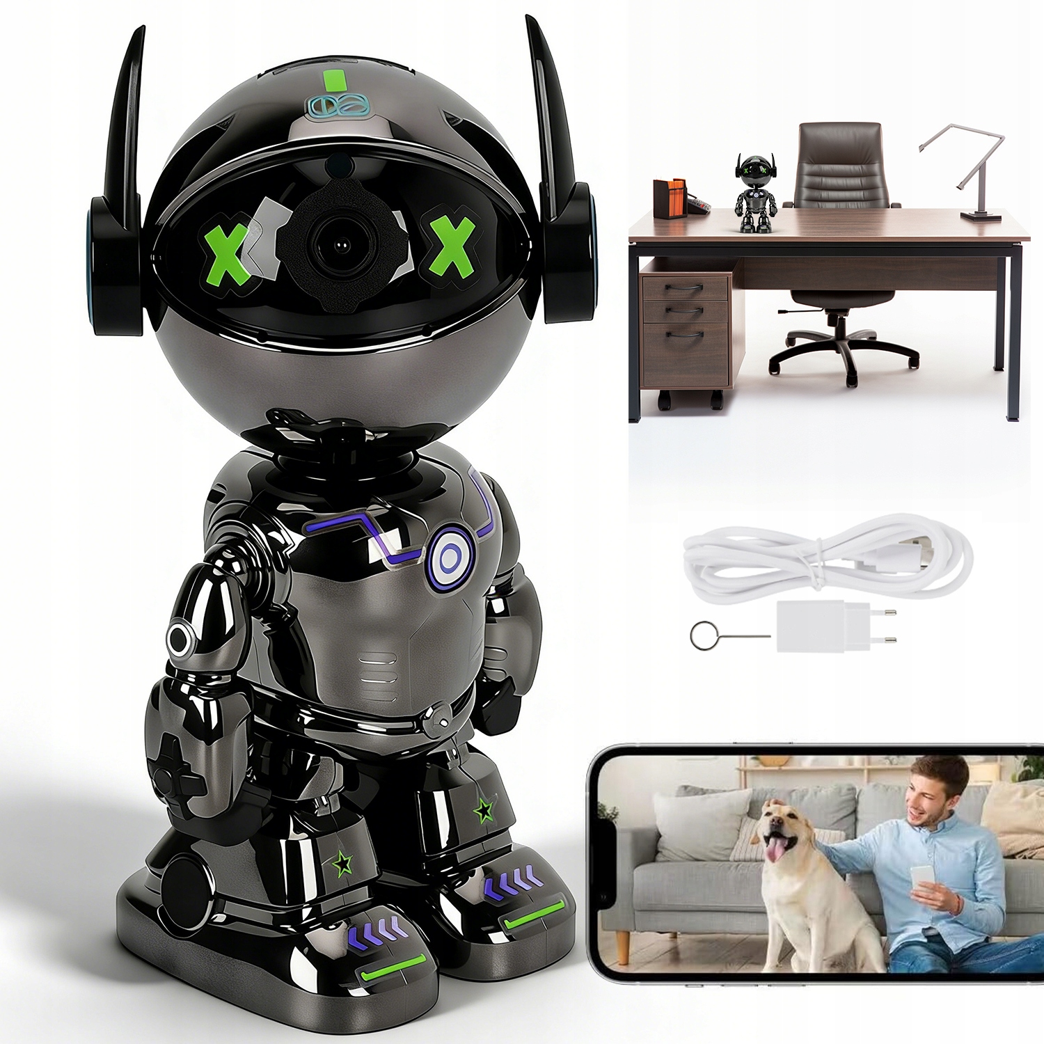 Kamera Chůvička Wifi Hd Otočná O 360 Stupňů Obousměrné Audio