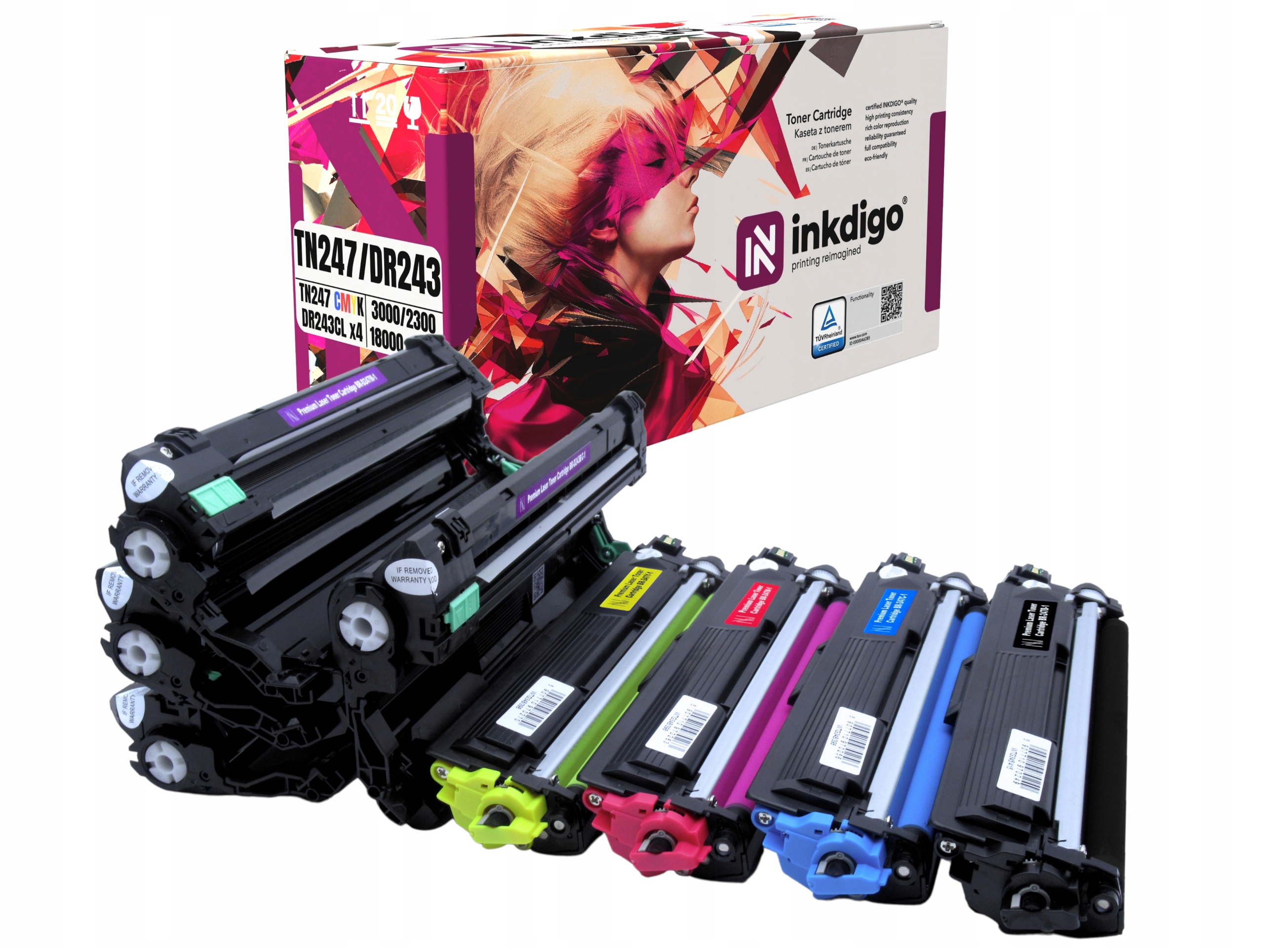 4x Toner 4x Bubon Do Tlačiarne Brother TN243 TN247 Do DCPL3510CDW