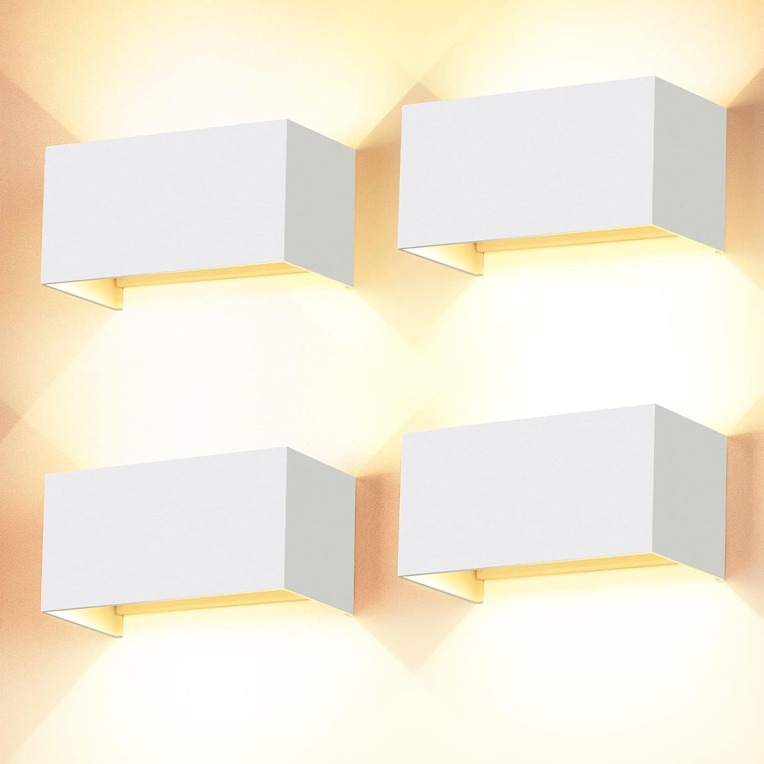 Led nástenná lampa 24 W biela nastaviteľná IP65 3000 K Cwycfw DCL002D 4 ks
