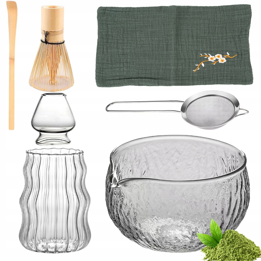 Dárková sada na čaj matcha 7dílná sada, podstavec, lžička
