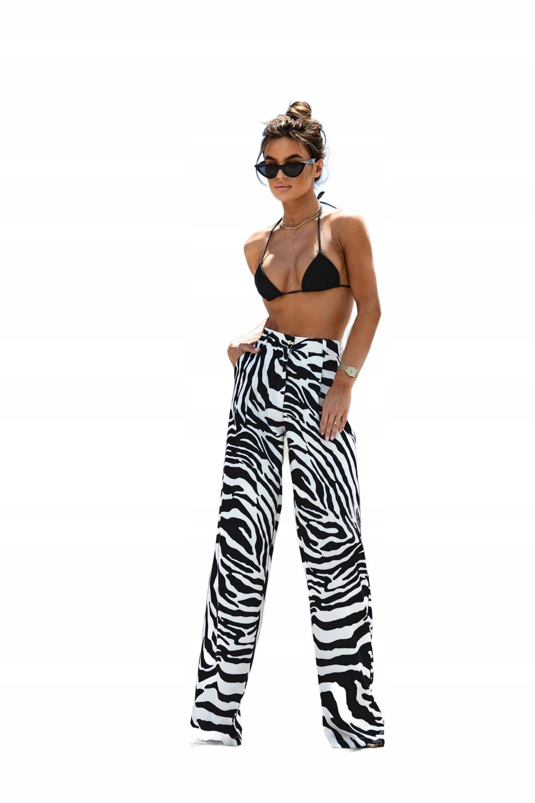 La Milla Viskózové Kalhoty Zebra Bílá/černá Xs 34