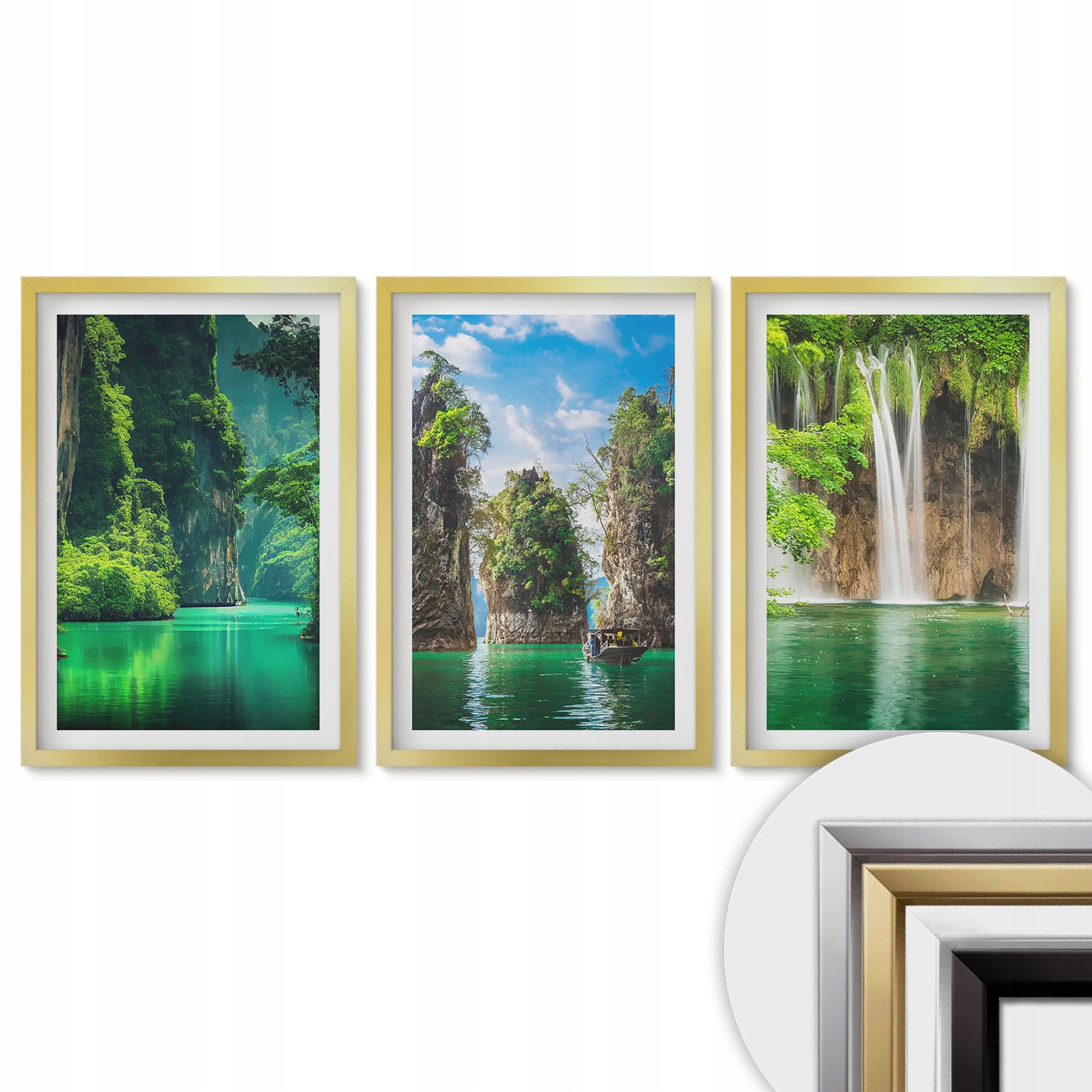 Sada foto dekoratívnych obrazov 40x60 cm Zelené krajiny, vodopády