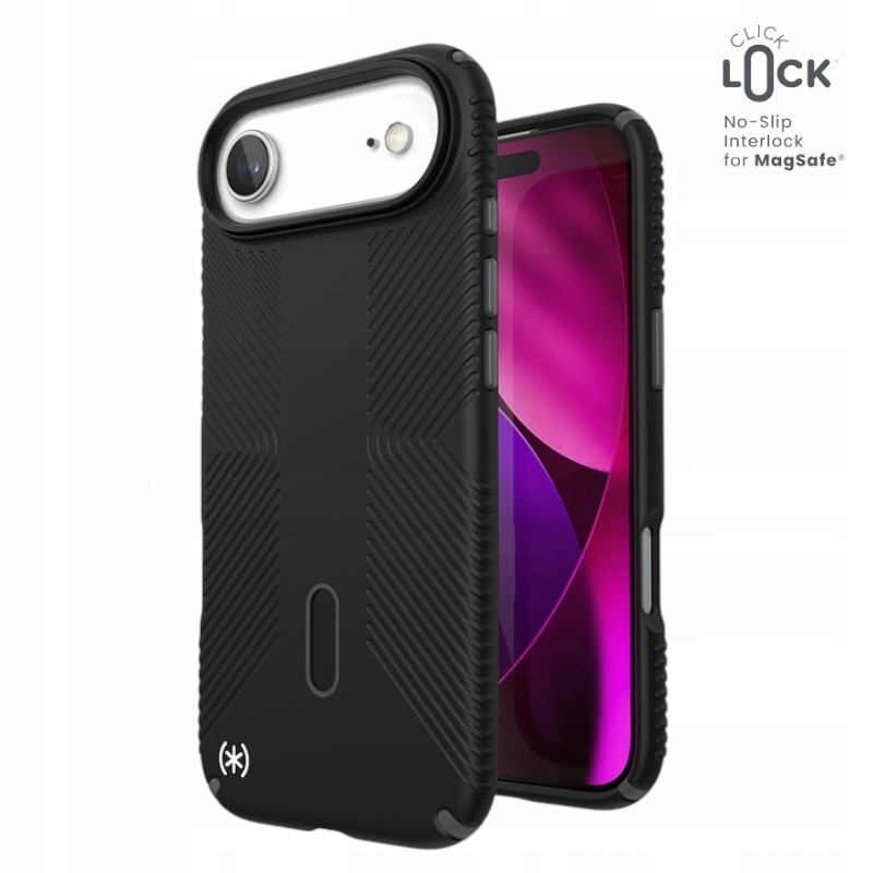 Speck Presidio2 Grip ClickLock & MagSafe Pouzdro na iPhone Air (černý břidlicově modrý)