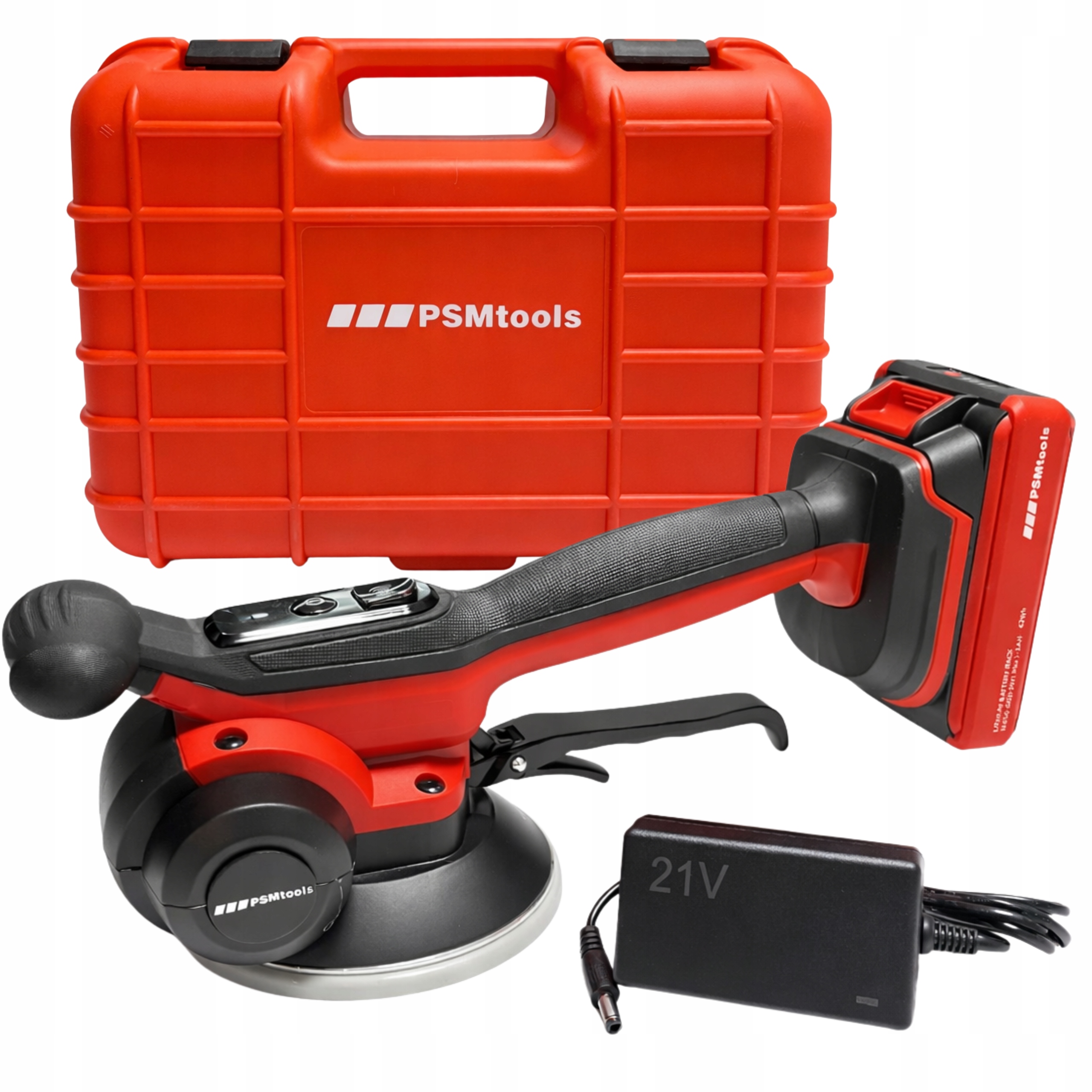 Przyssawka Wibracyjna Do Płytek Glazury 21V Aku 2Ah 123mm 100Kg Psm Tools