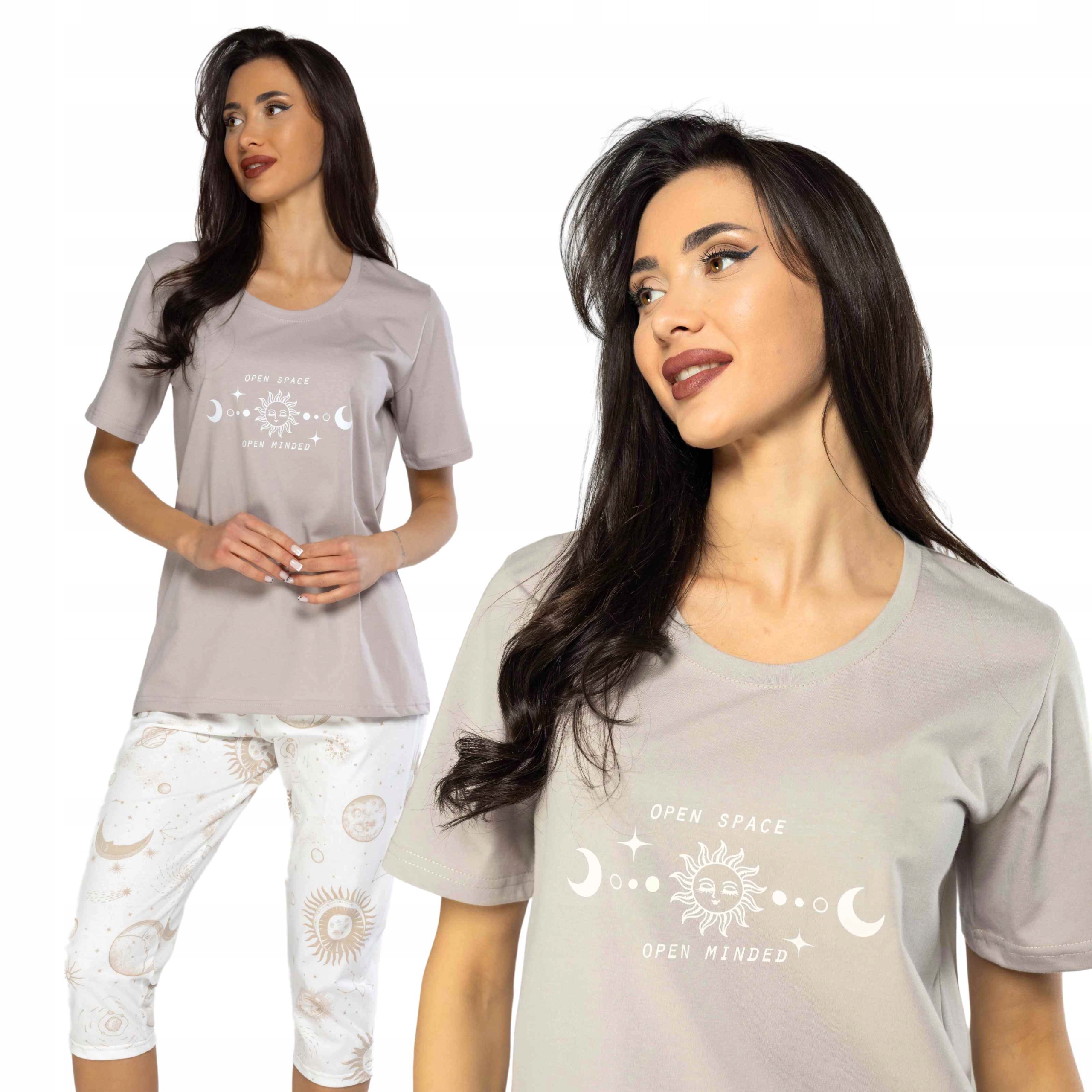 Dámské pyžamo Krátké kalhoty za koleno Slunce Béžová Na léto XXL