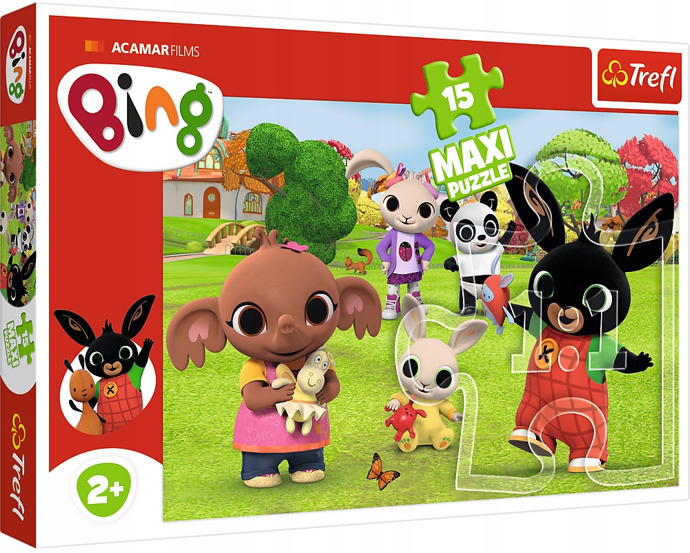 TREFL Puzzle MAXI 15 Bing z przyjaciółmi | 2+