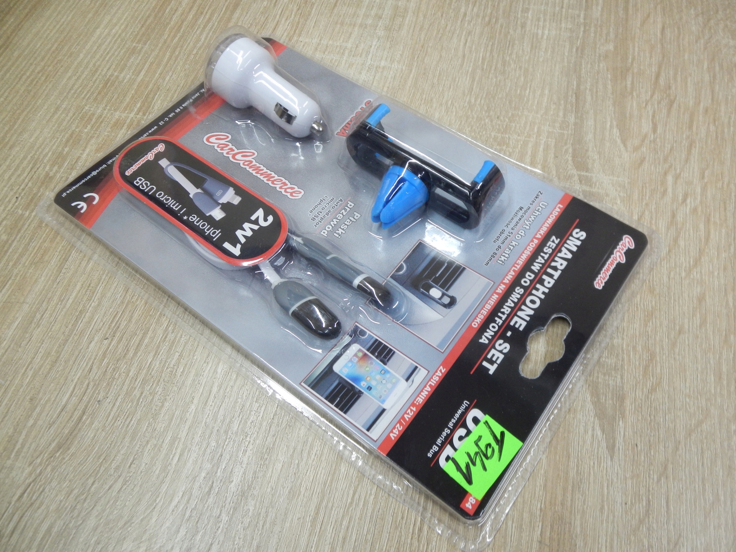 Ładowarka samochodowa + Uchwyt tel 12/24V USB 3,1A Producent inny