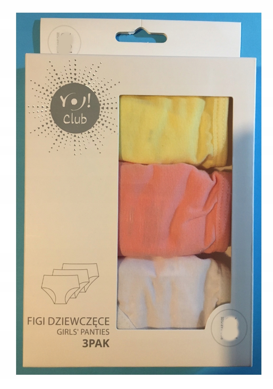 

Majtki Bawełniane figi Dziewczyna 3-PAK Yo 98/104
