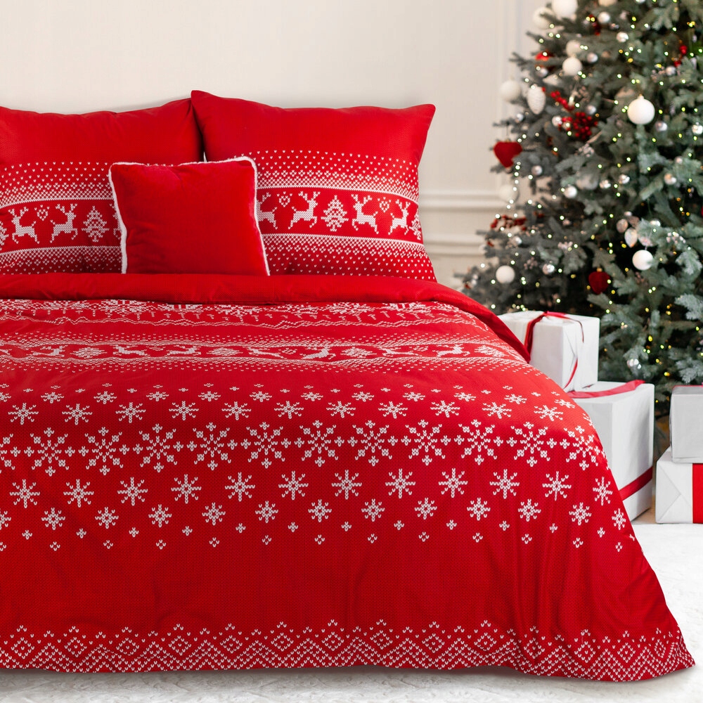 Sada povlečení vánoční Noel 220x200 Eurofirany červený sob