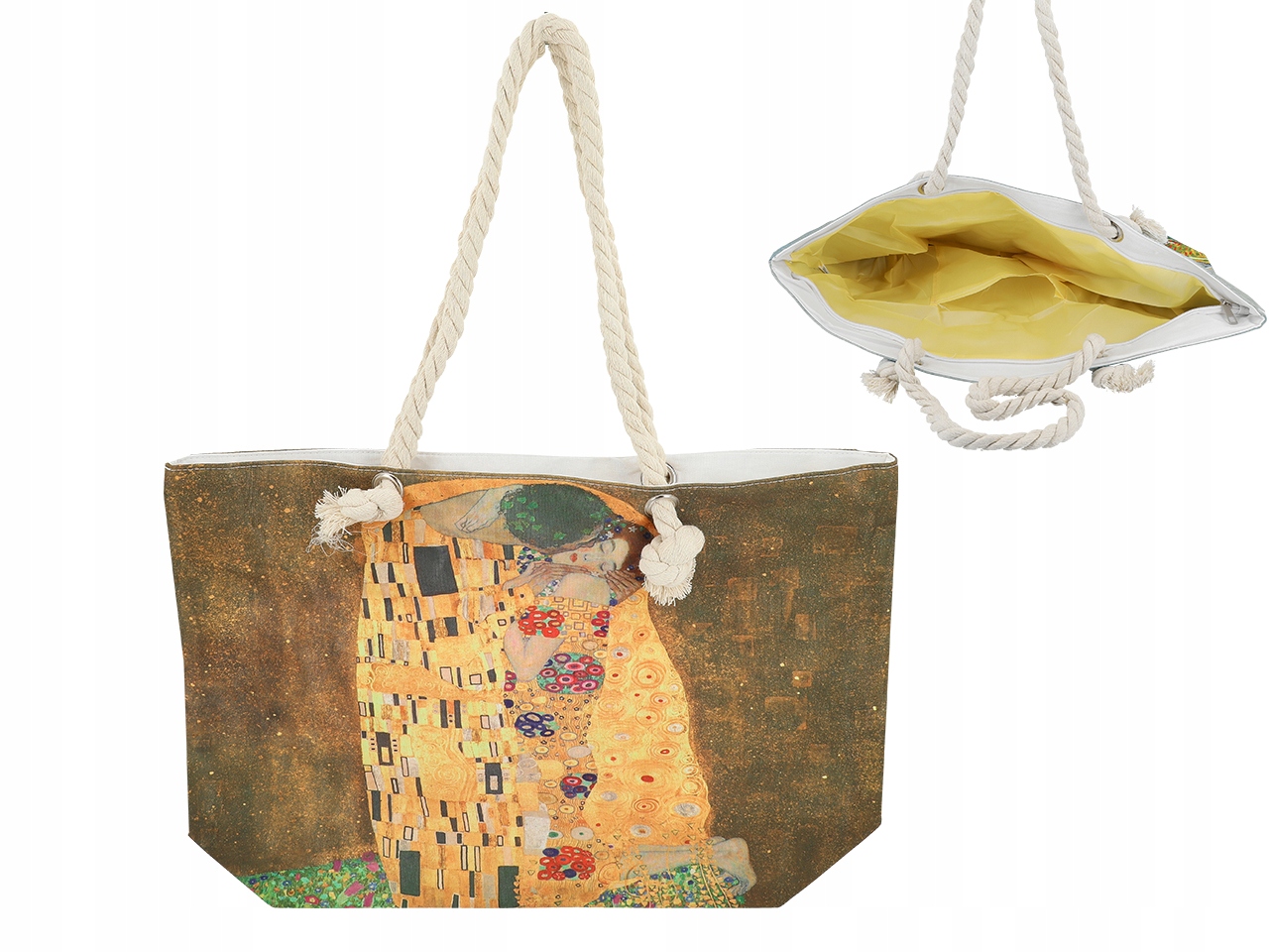 

Torba z uszami ze sznurka - G. Klimt Pocałunek