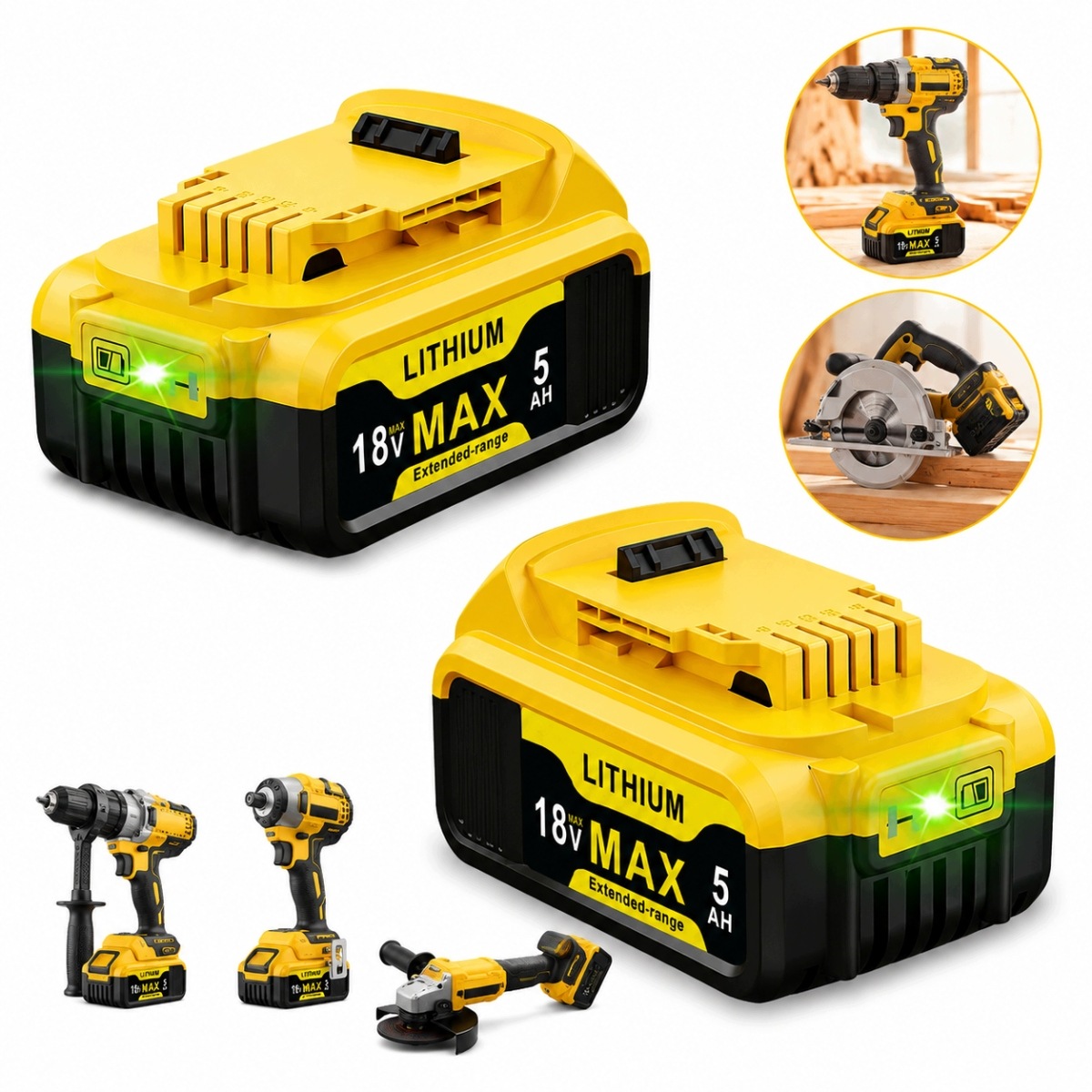 Akumulator Do Elektronarzędzi 18V 5,0Ah do DeWalt DCB184